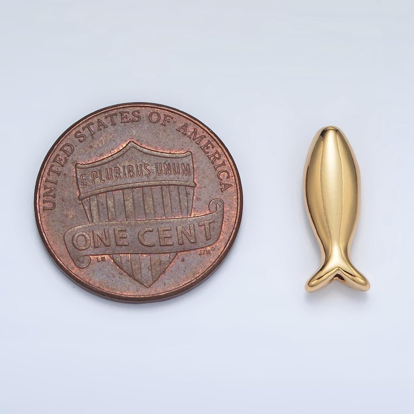 Dainty gold fish charm 24k gold filled bead spacer for diy bracelet necklace jewelry making findings supply b894