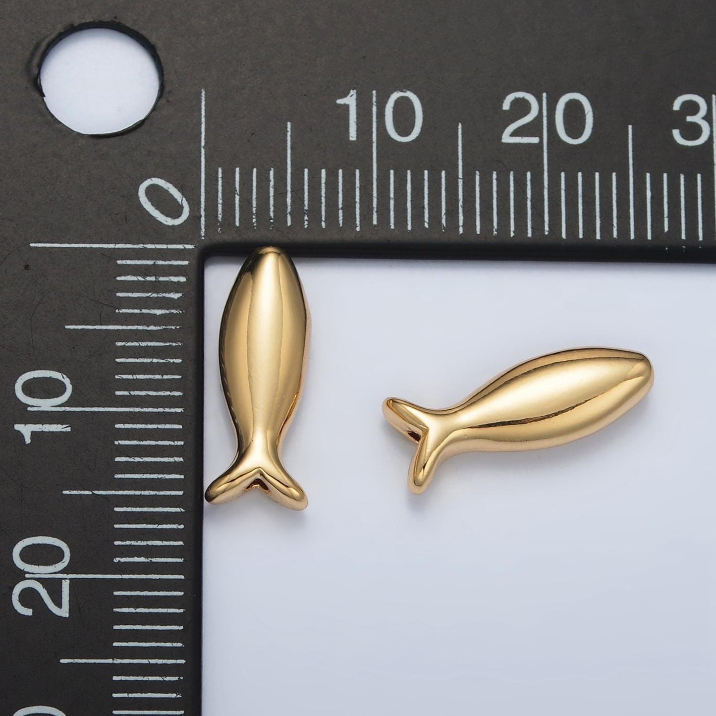 Dainty gold fish charm 24k gold filled bead spacer for diy bracelet necklace jewelry making findings supply b894