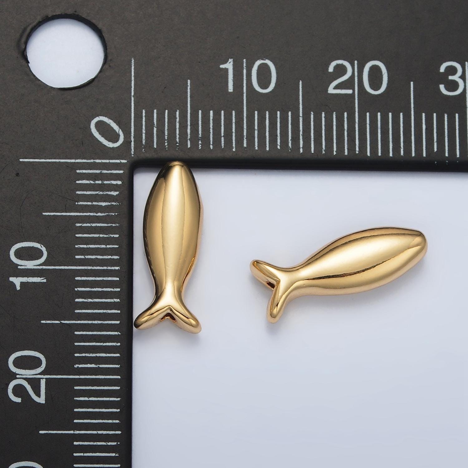 Dainty gold fish charm 24k gold filled bead spacer for diy bracelet necklace jewelry making findings supply b894