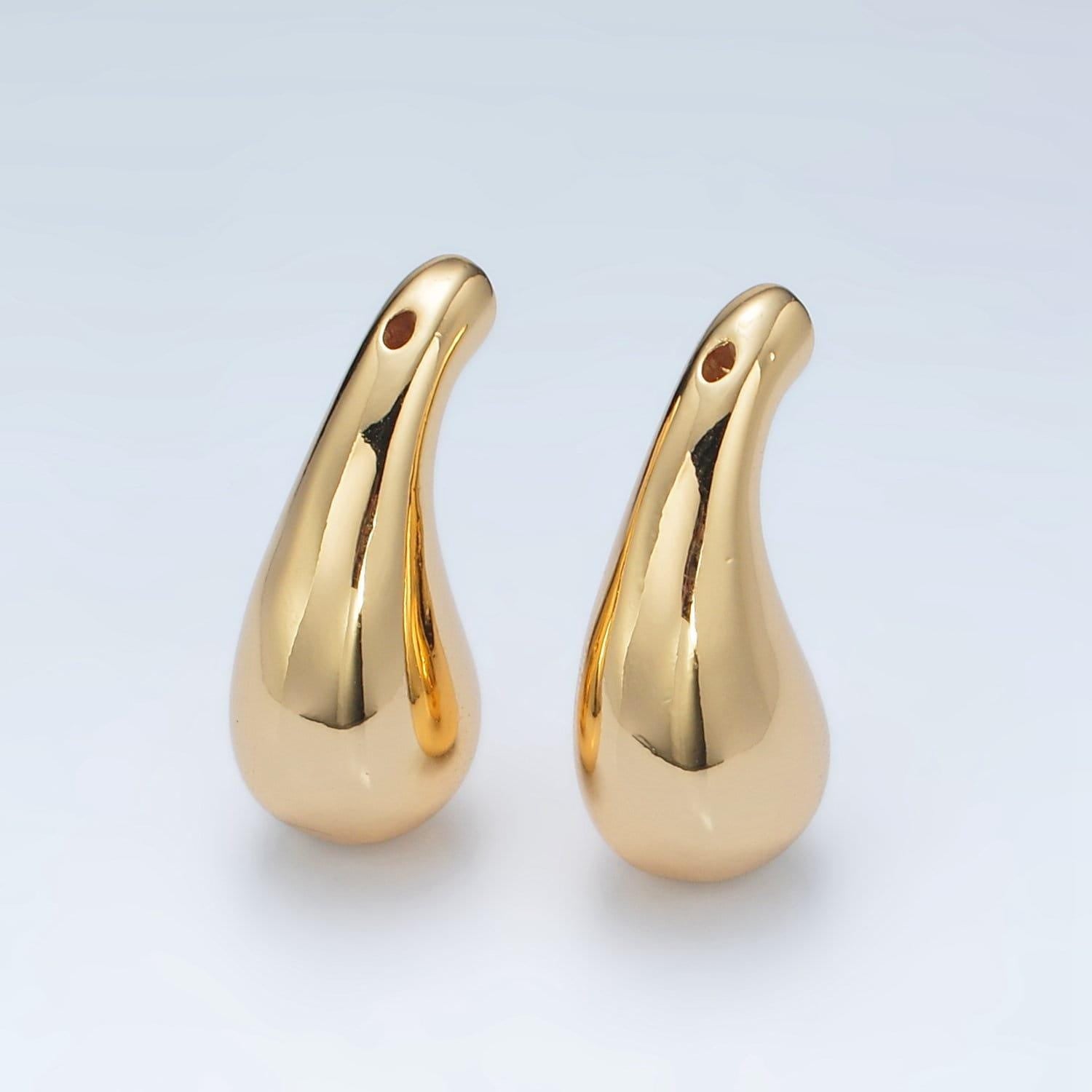 Gold tear drop pair pendant 24k gold filled teardrop simple findings minimalist geometry dangle pendant trend jewelry necklace pendant