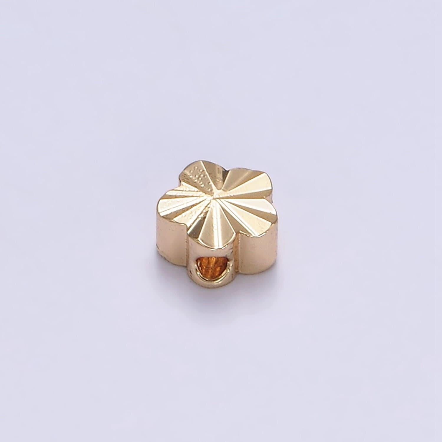 1x gold dainty flower spacer beads, sunburst beads, floral bracelet connector for bracelet jewelry making supply finding 5x5mm b-839