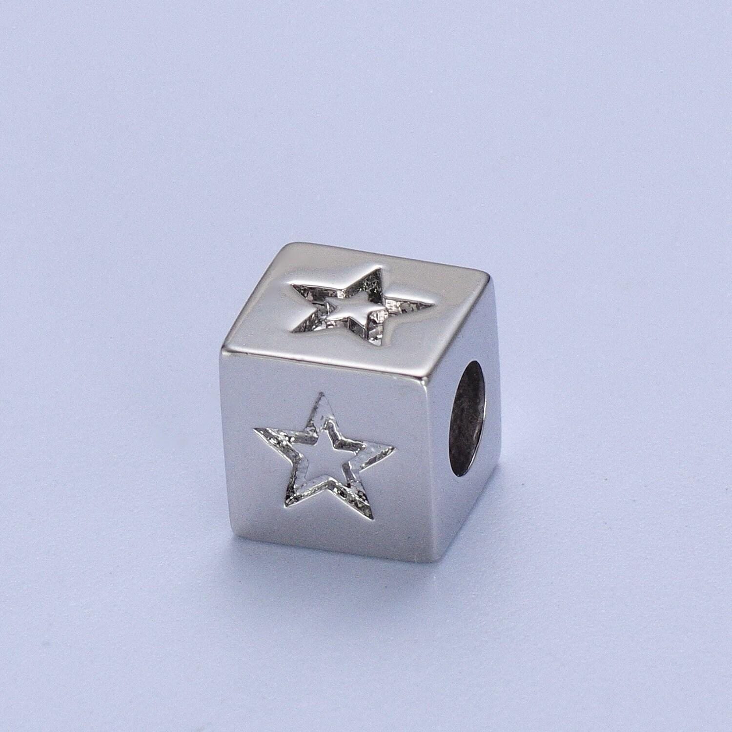 1x gold cube box square beads size 6mm star heart moon spacer findings for jewelry making supplier and wholesale