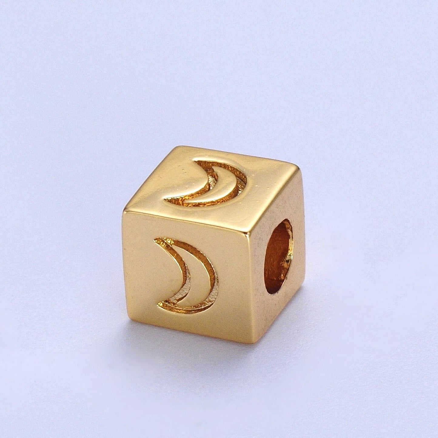 1x gold cube box square beads size 6mm star heart moon spacer findings for jewelry making supplier and wholesale
