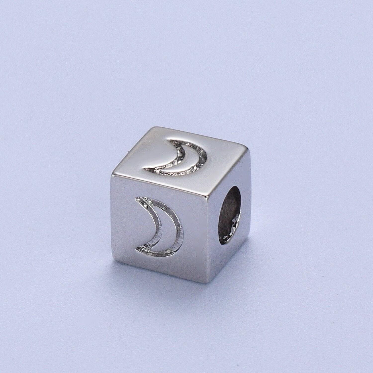 1x gold cube box square beads size 6mm star heart moon spacer findings for jewelry making supplier and wholesale
