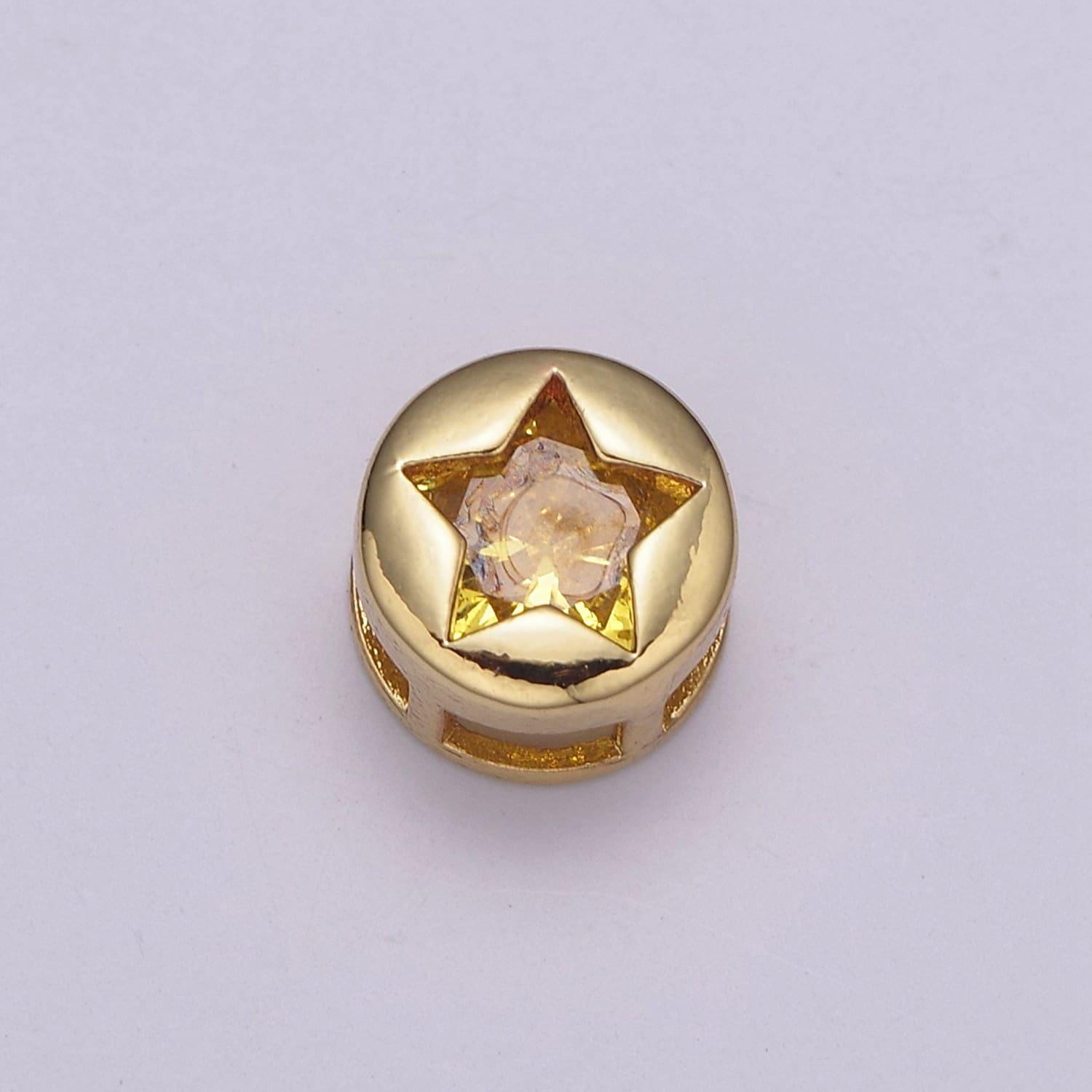 Multi color cz gold holyday season bead, winter, christmas spacer bead bracelet jewelry personalized jewelry supply component b766 - b772