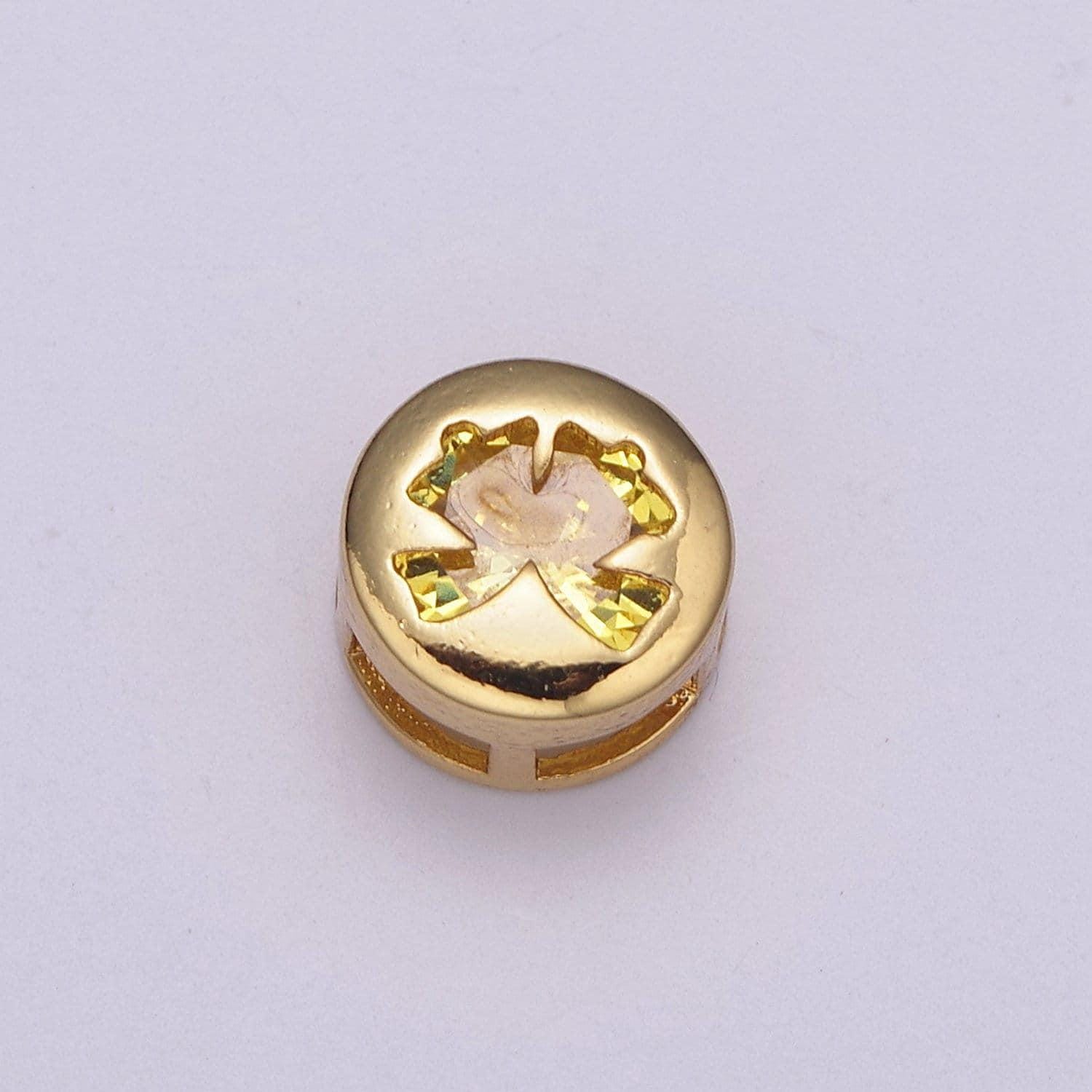Multi color cz gold holyday season bead, winter, christmas spacer bead bracelet jewelry personalized jewelry supply component b766 - b772