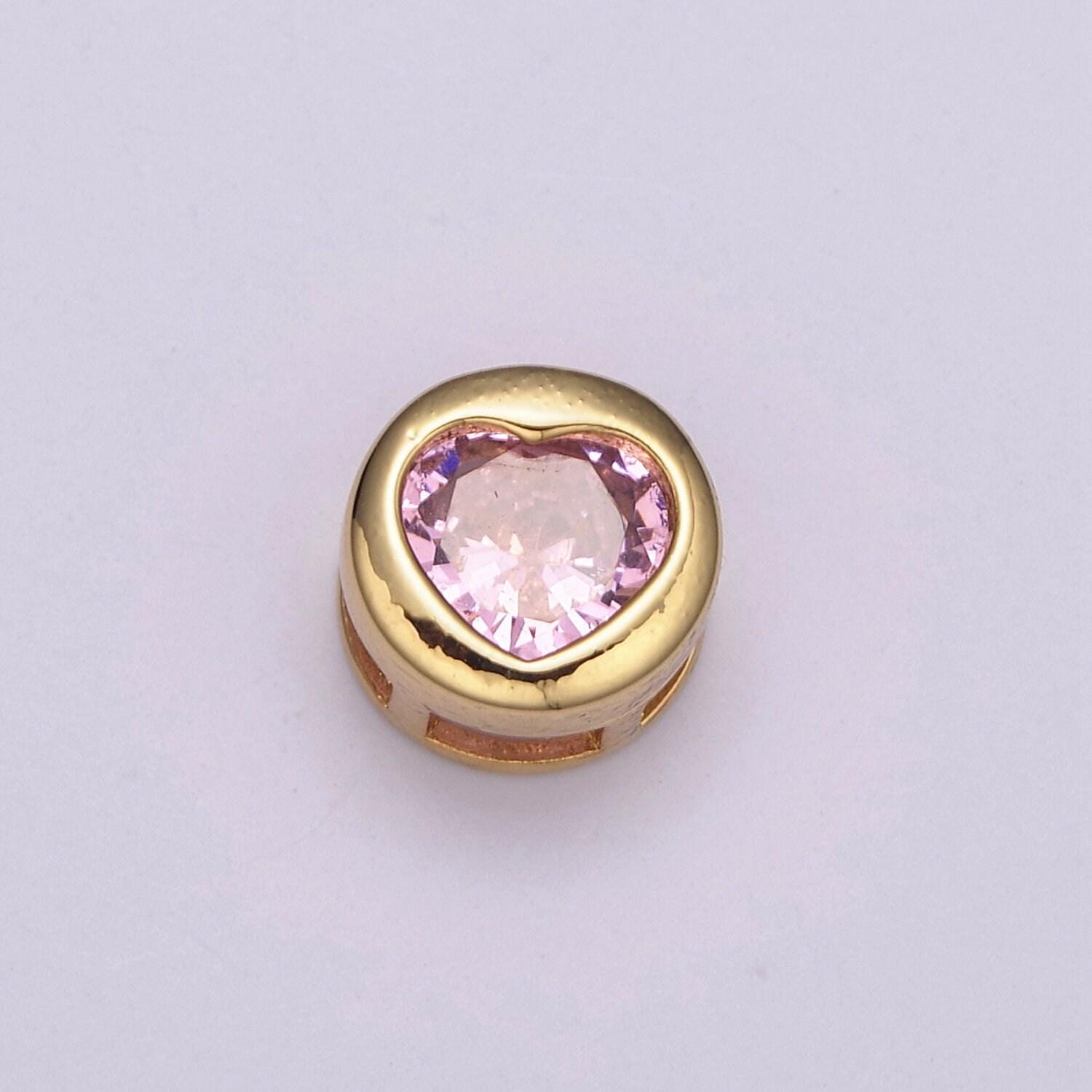 Multi color cz gold holyday season bead, winter, christmas spacer bead bracelet jewelry personalized jewelry supply component b766 - b772