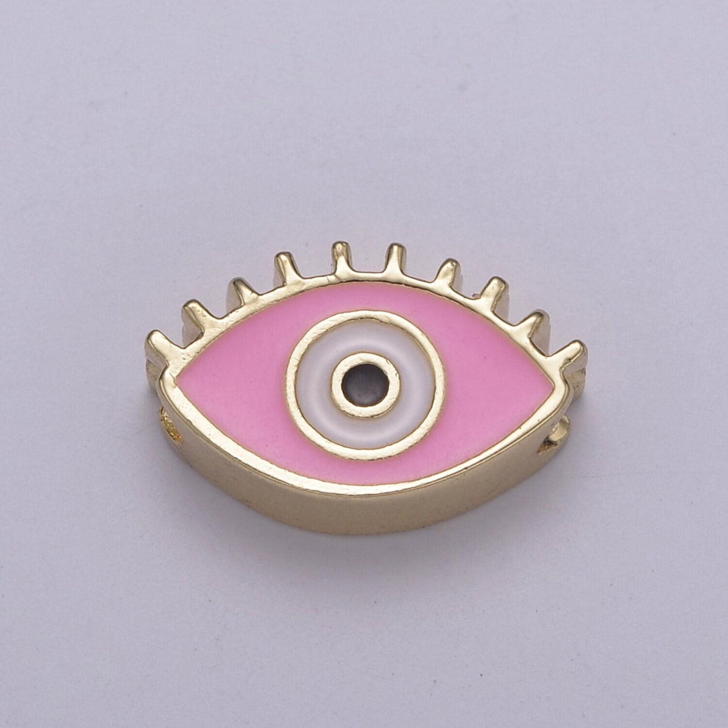 Double sided evil eye enamel charm beads dainty eye pendant for necklace bracelet earring supply component b-755 ~ b-756