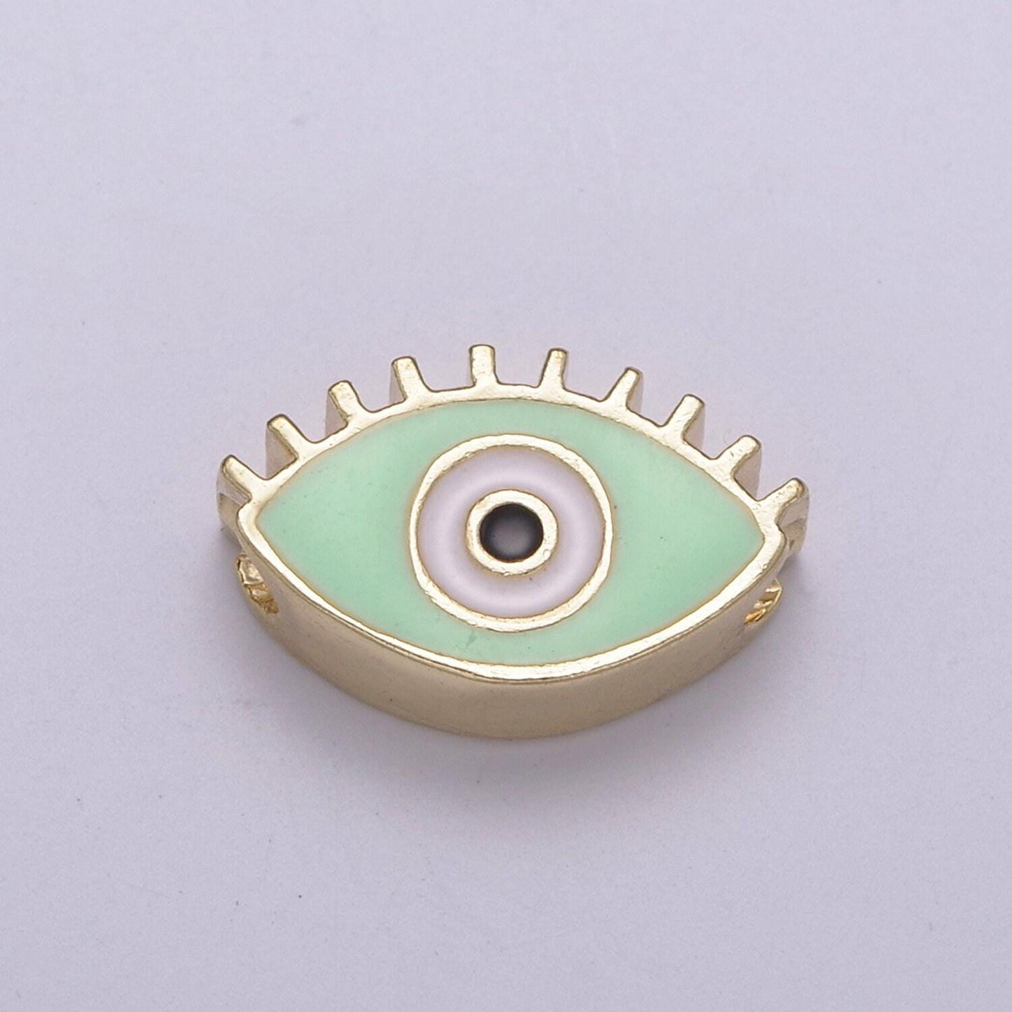 Double sided evil eye enamel charm beads dainty eye pendant for necklace bracelet earring supply component b-755 ~ b-756