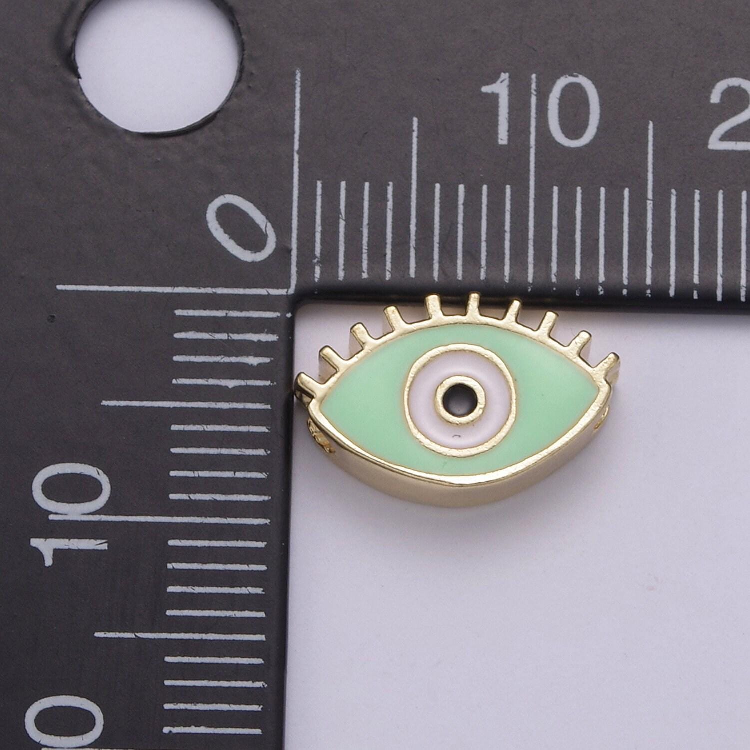 Double sided evil eye enamel charm beads dainty eye pendant for necklace bracelet earring supply component b-755 ~ b-756