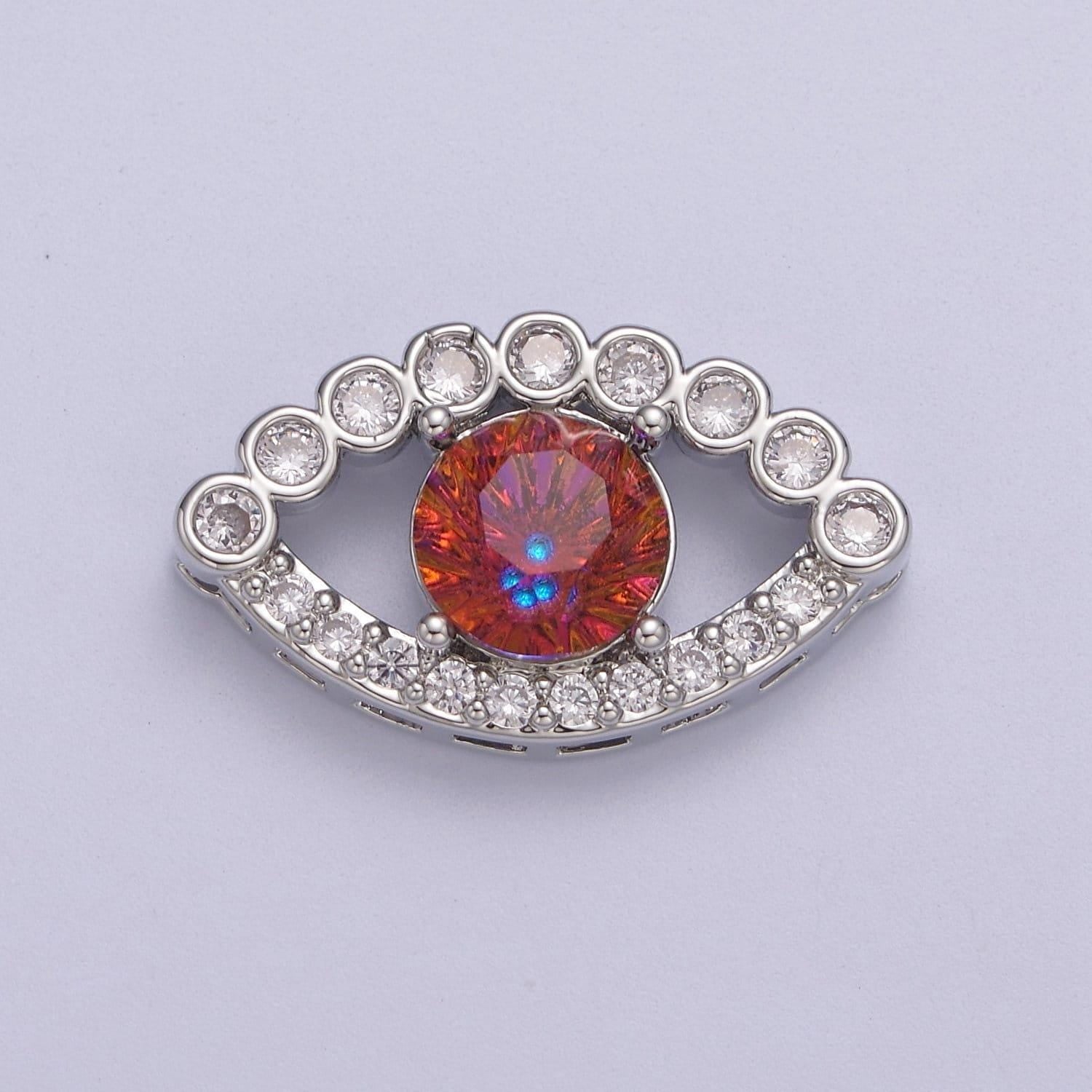 Red evil eye bead cz gold beads evil eye beads spacer micro pave beads charm for bracelet necklace supply