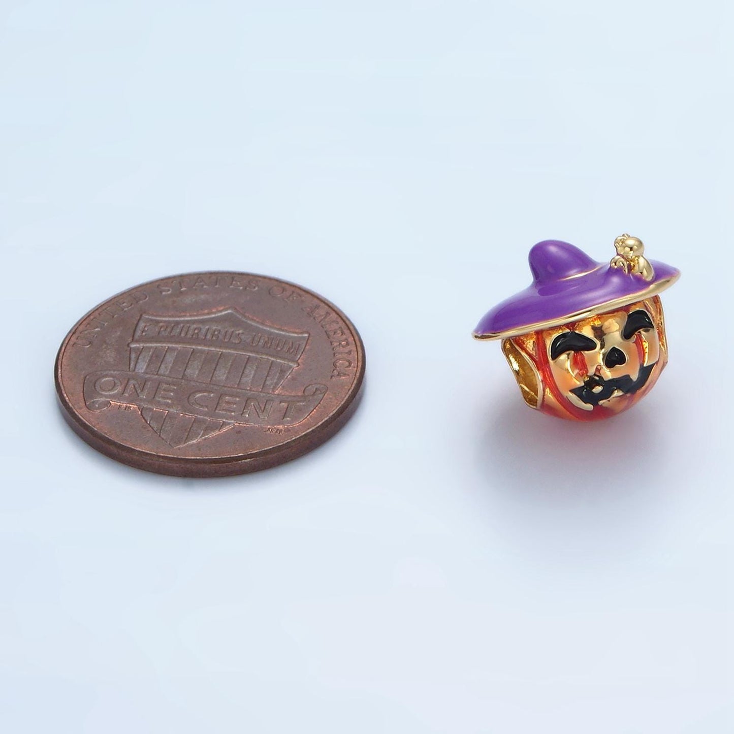 Orange pumpkin bead spacer halloween charm spacer charms witch jewelry inspired add on charm for necklace bracelet b627