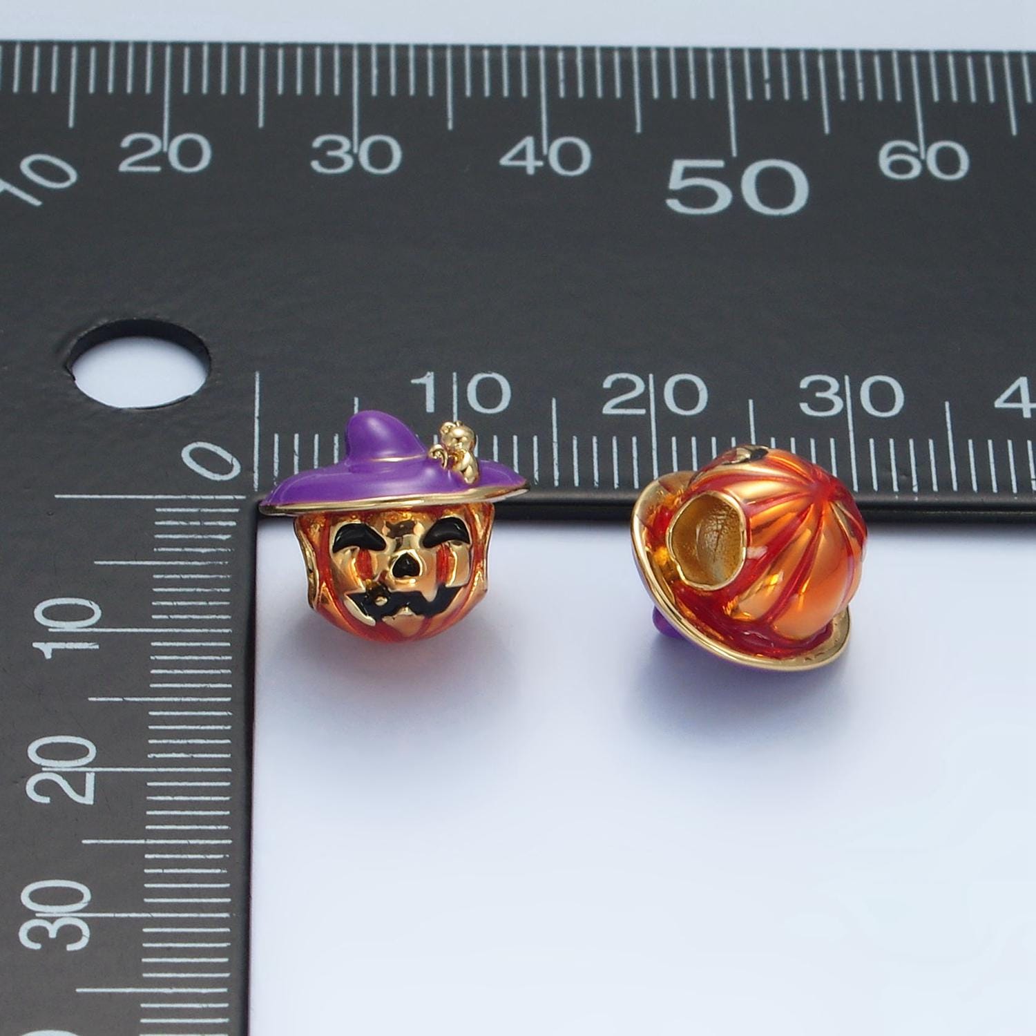 Orange pumpkin bead spacer halloween charm spacer charms witch jewelry inspired add on charm for necklace bracelet b627