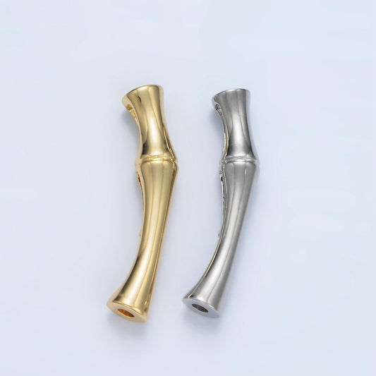 14k gold filled minimalist bamboo bead in gold & silver | b-624