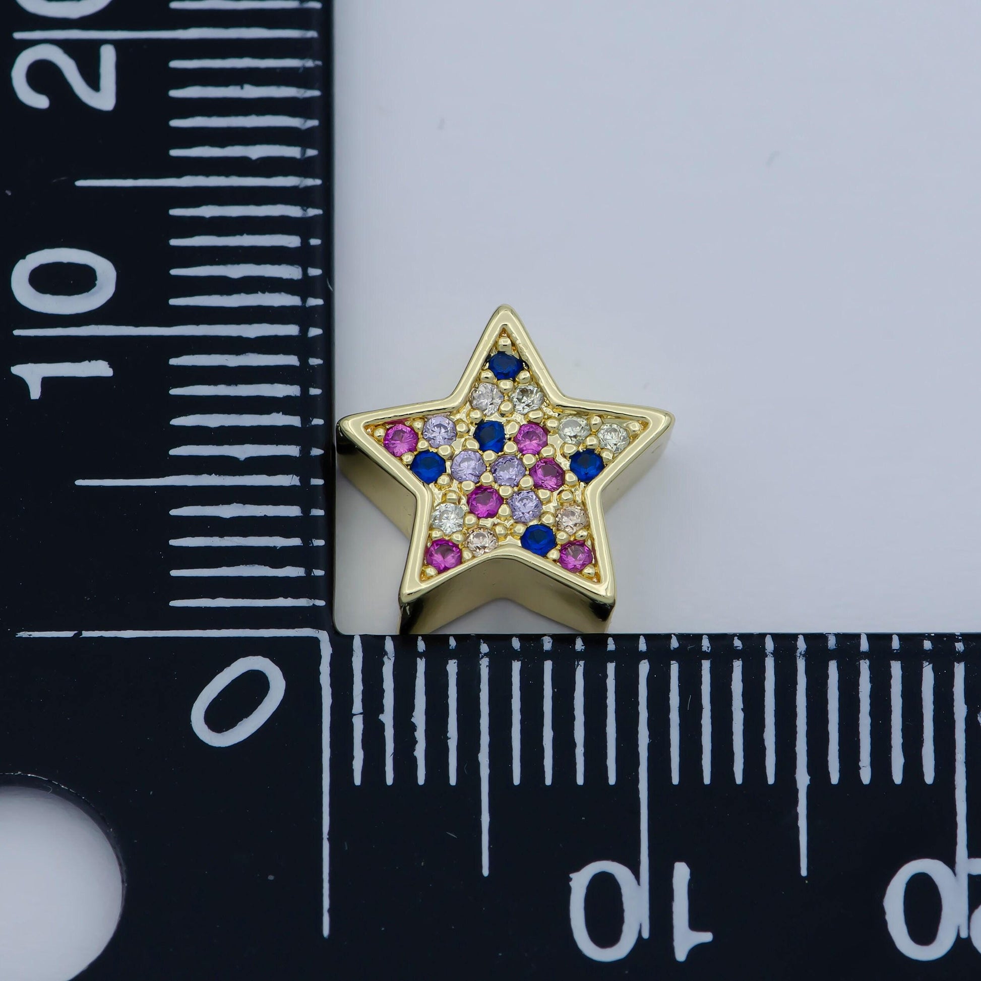 14k gold filled star beads, star spacer beads, gold bracelet charms rose gold silver love jewelry supplies component findings 10mm