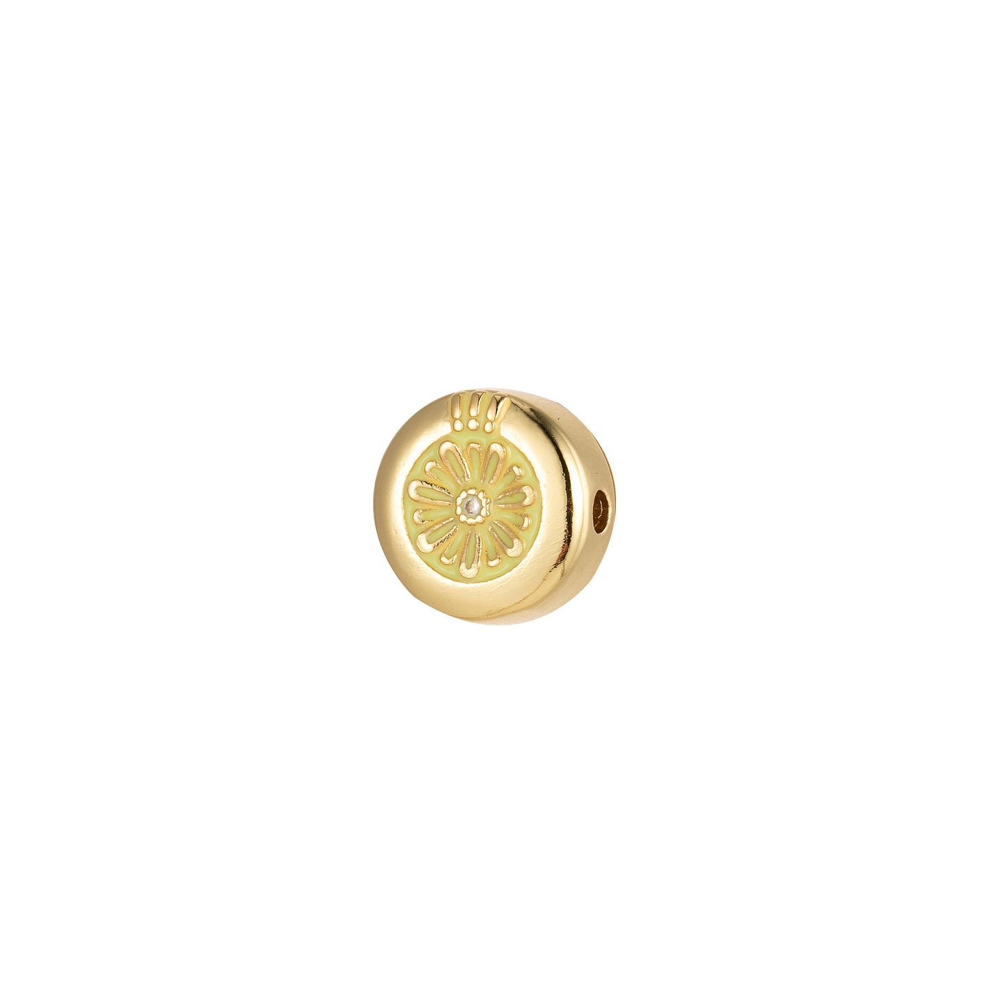 1x large hole round daisy charm for necklace pendant pave beads, flower big hole spacer beads, large hole spacer dangle charm, b-531~b-531