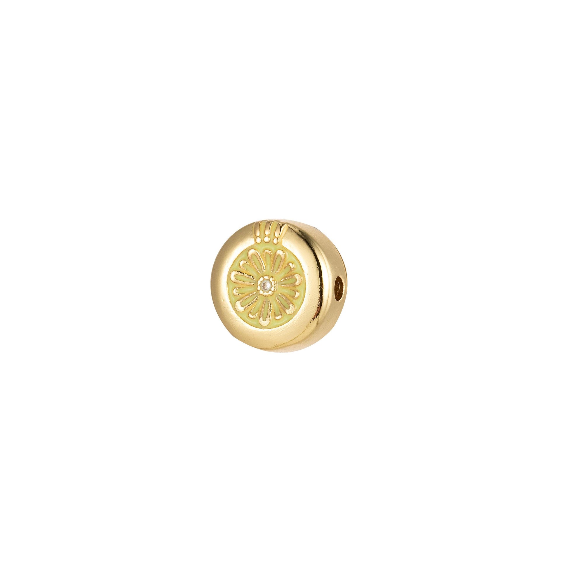 1x large hole round daisy charm for necklace pendant pave beads, flower big hole spacer beads, large hole spacer dangle charm, b-531~b-531
