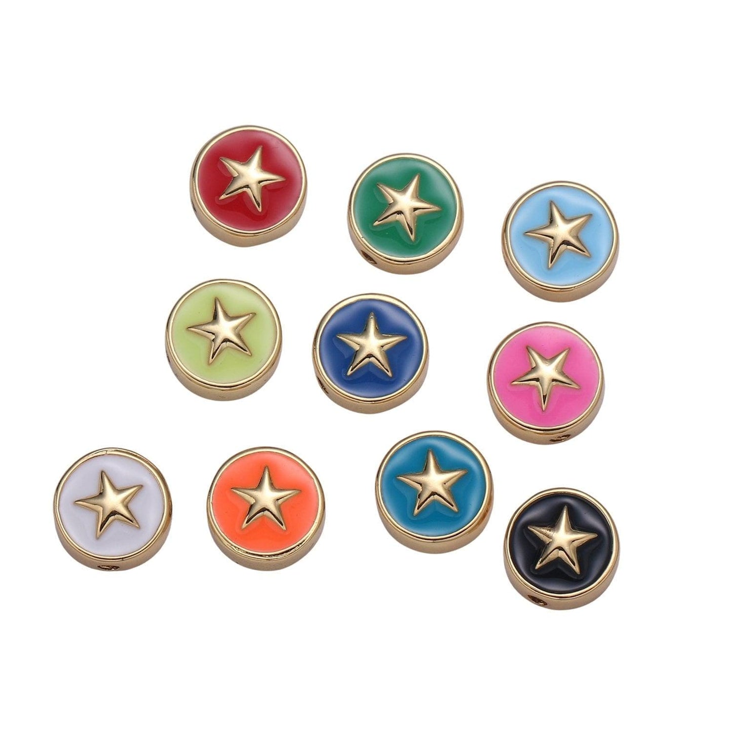 1pc star gold spacer beads for diy jewelry making celestial charms beaded bracelet,bead size 10mm hole 1.2mm-bdgf 440