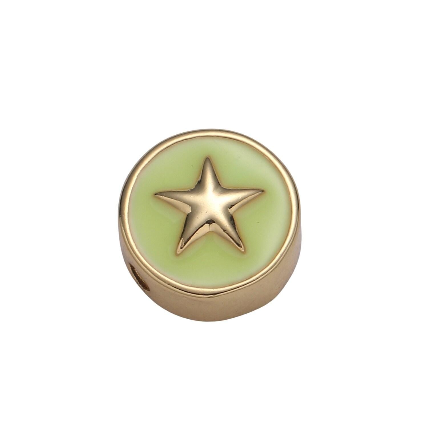 1pc star gold spacer beads for diy jewelry making celestial charms beaded bracelet,bead size 10mm hole 1.2mm-bdgf 440