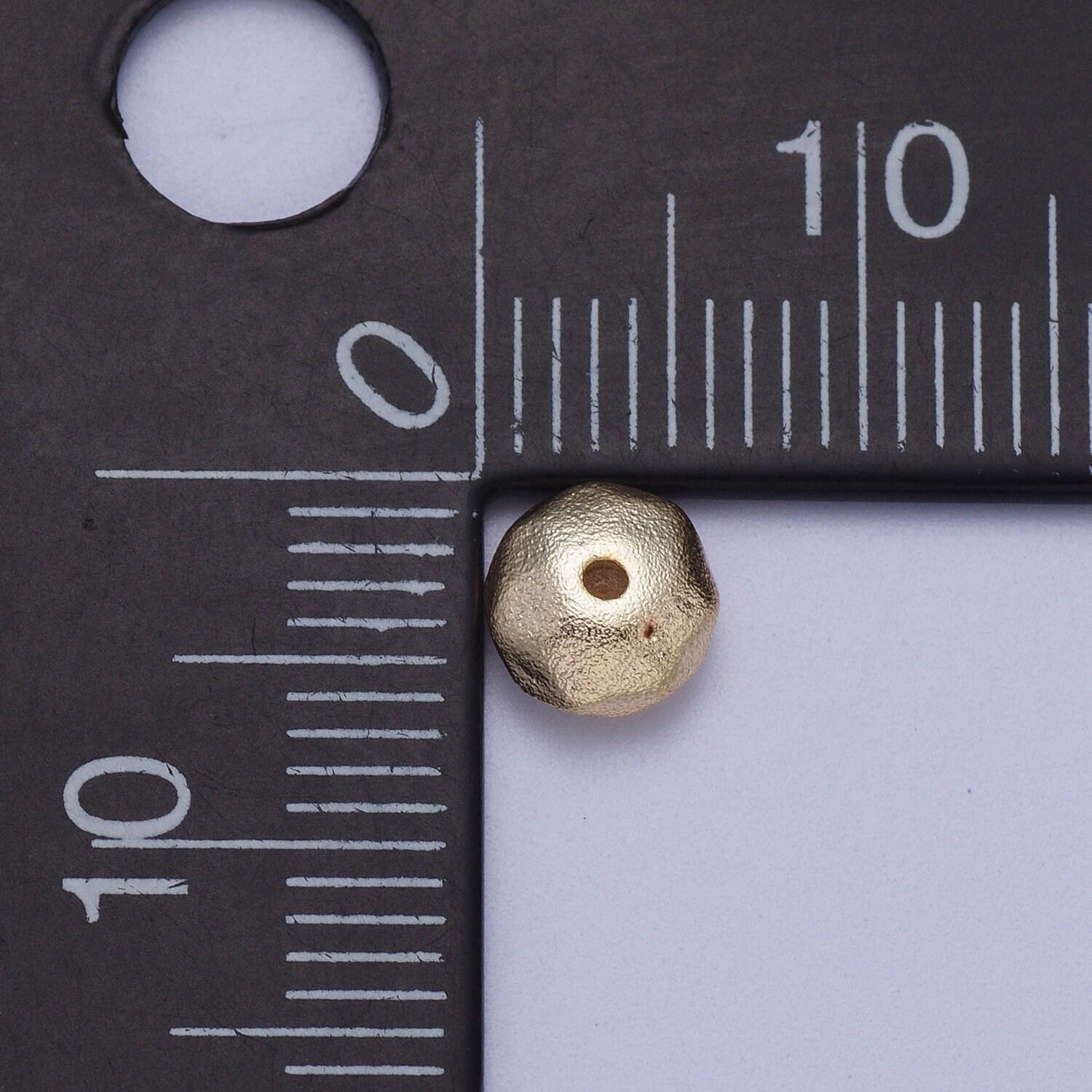 20x 18k gold plated faceted saucer spacer beads, matte gold color 6.2 / 8.2 mm spacers, matte gold beads b-437 b-444 b-450