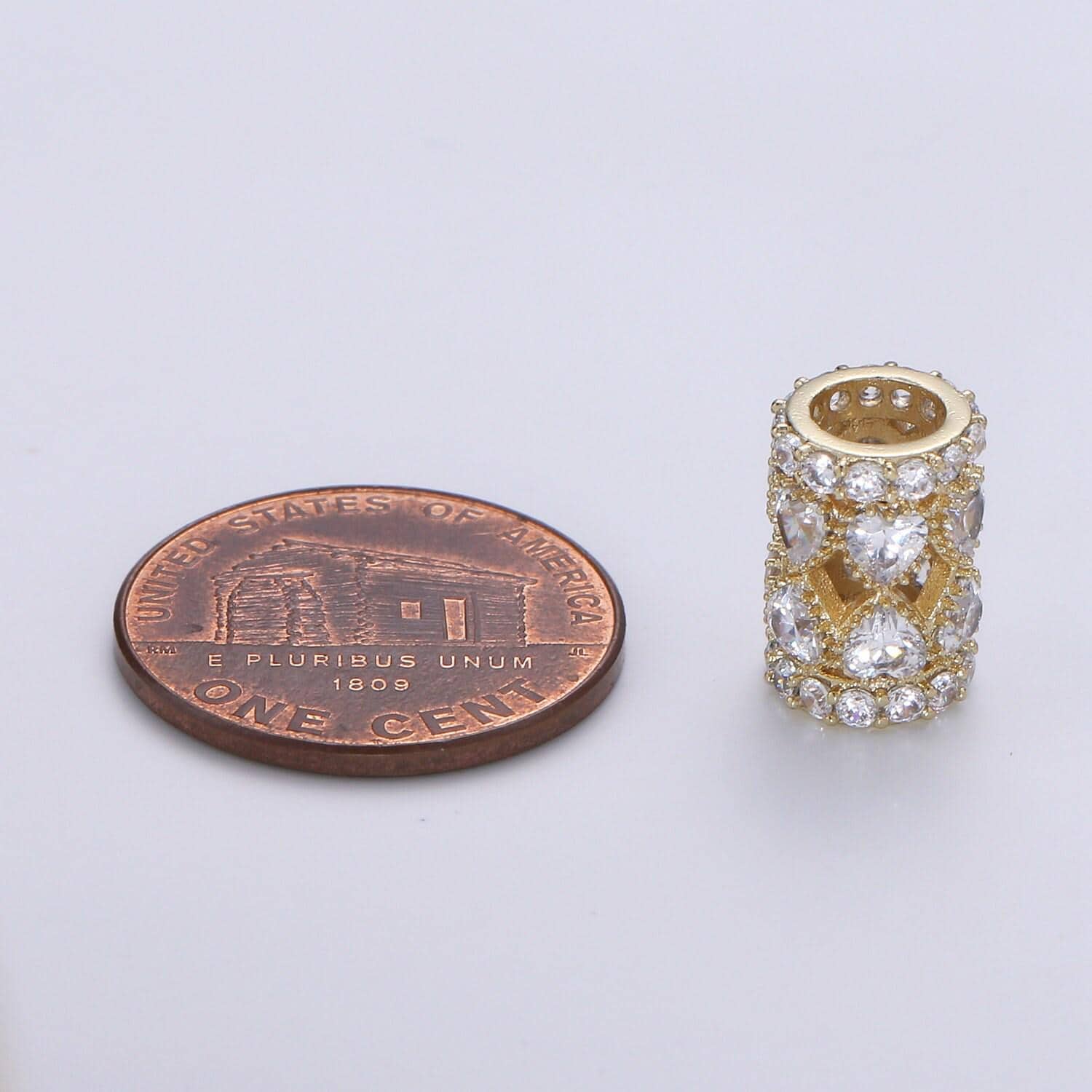1pc 14k gold flower pattern beads spacer beads, for diy jewelry making european charms beaded bracelet, heart cz beads, b-352