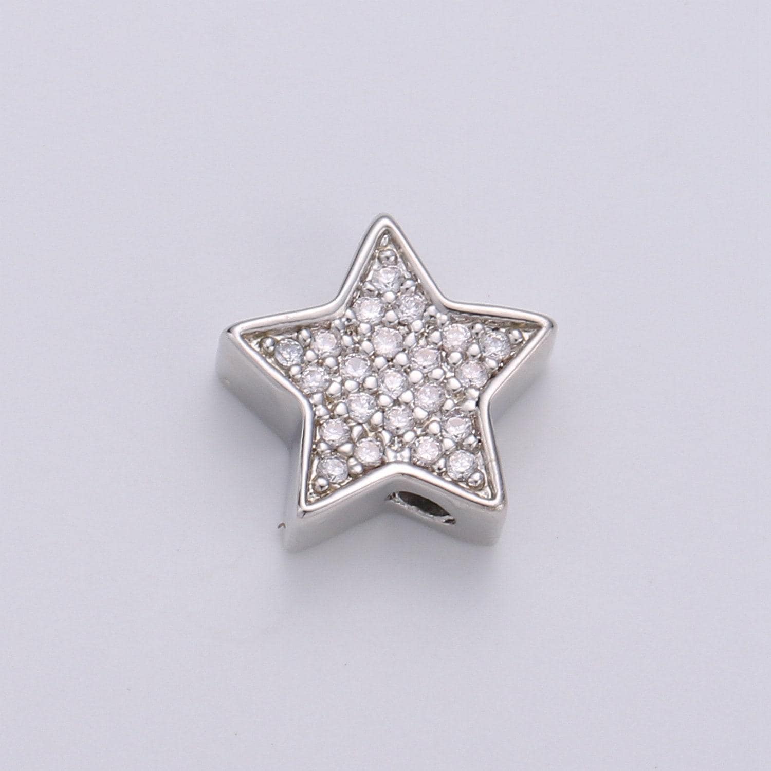 Micro pave star beads - 10mm dainty star charm beautiful bright twinkle gold star beads for bracelet earring supply b- 302