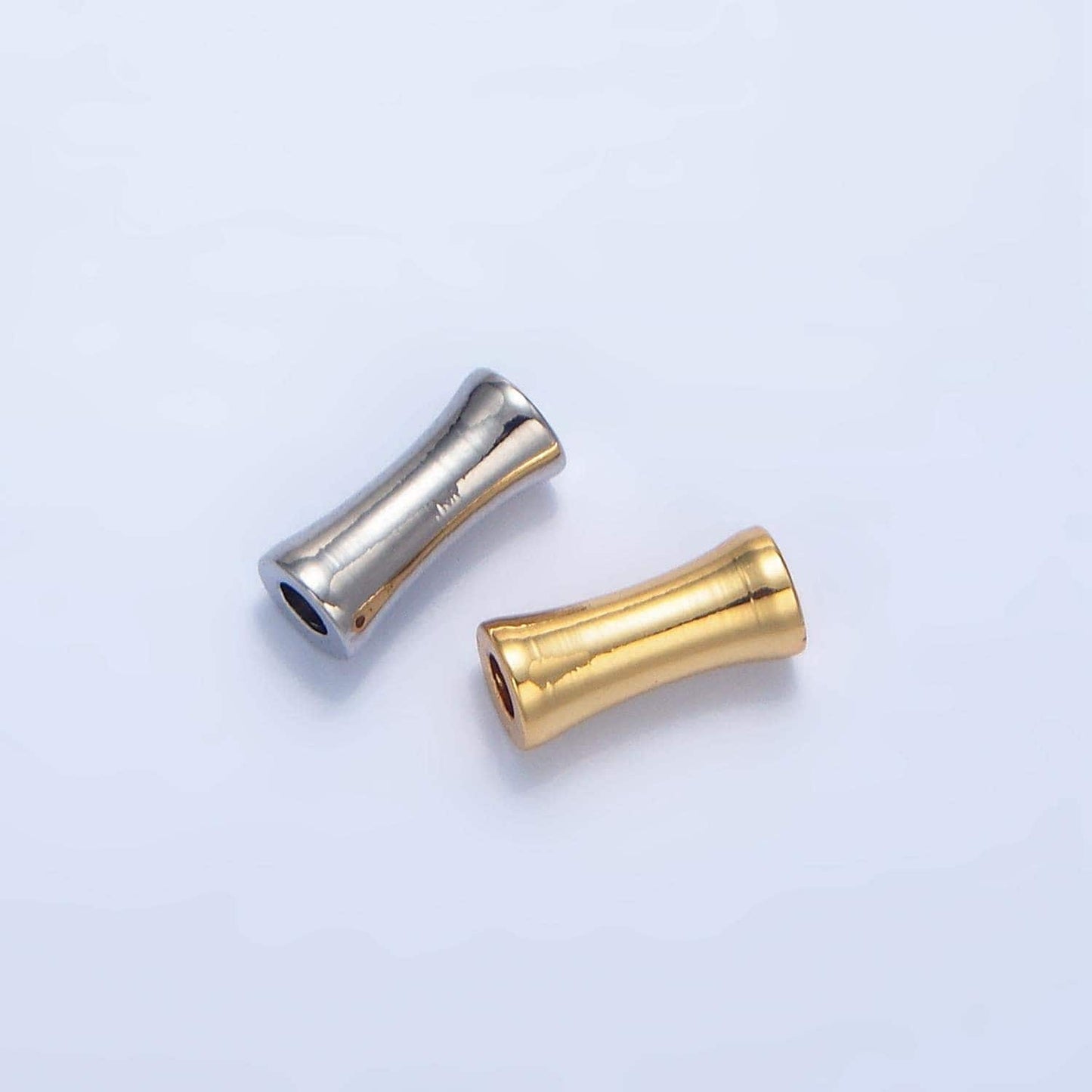Thin short tube spacer beads gold small hole for bracelet component b256