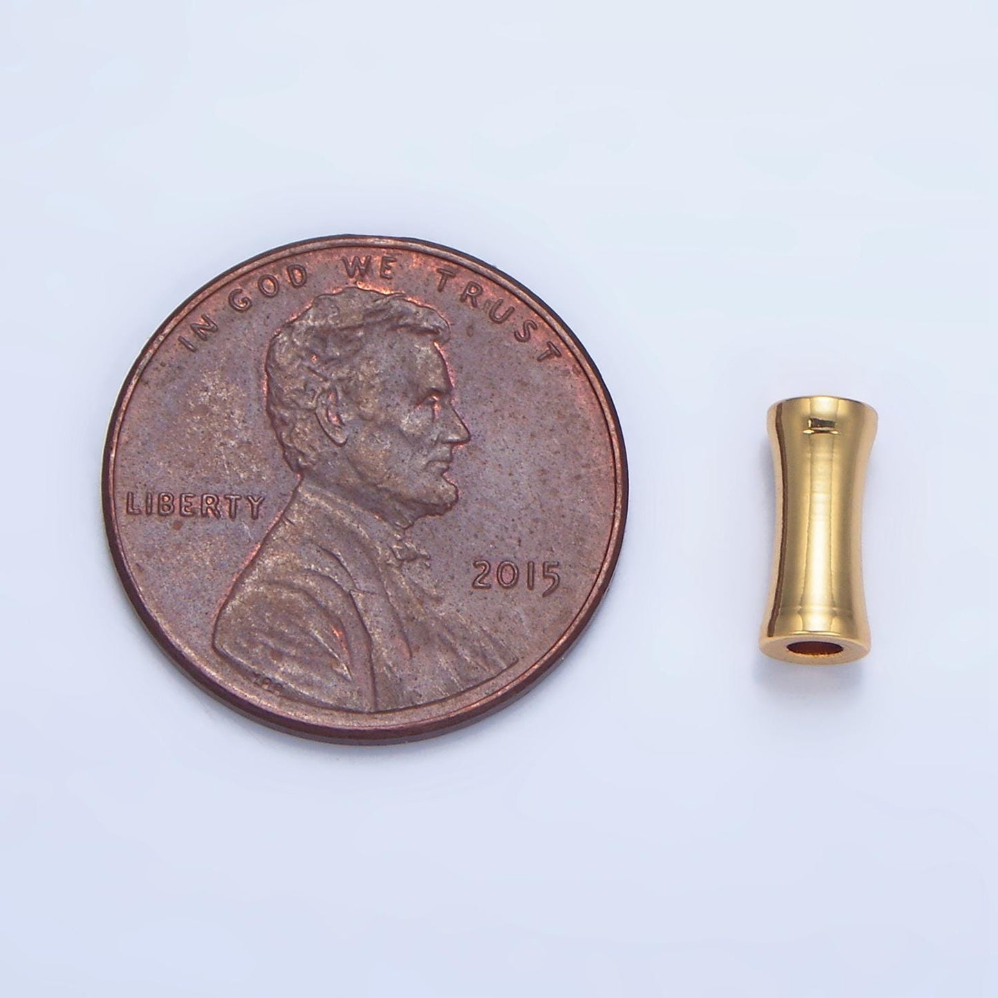Thin short tube spacer beads gold small hole for bracelet component b256