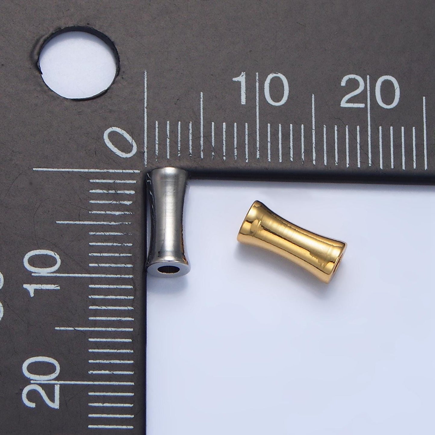 Thin short tube spacer beads gold small hole for bracelet component b256