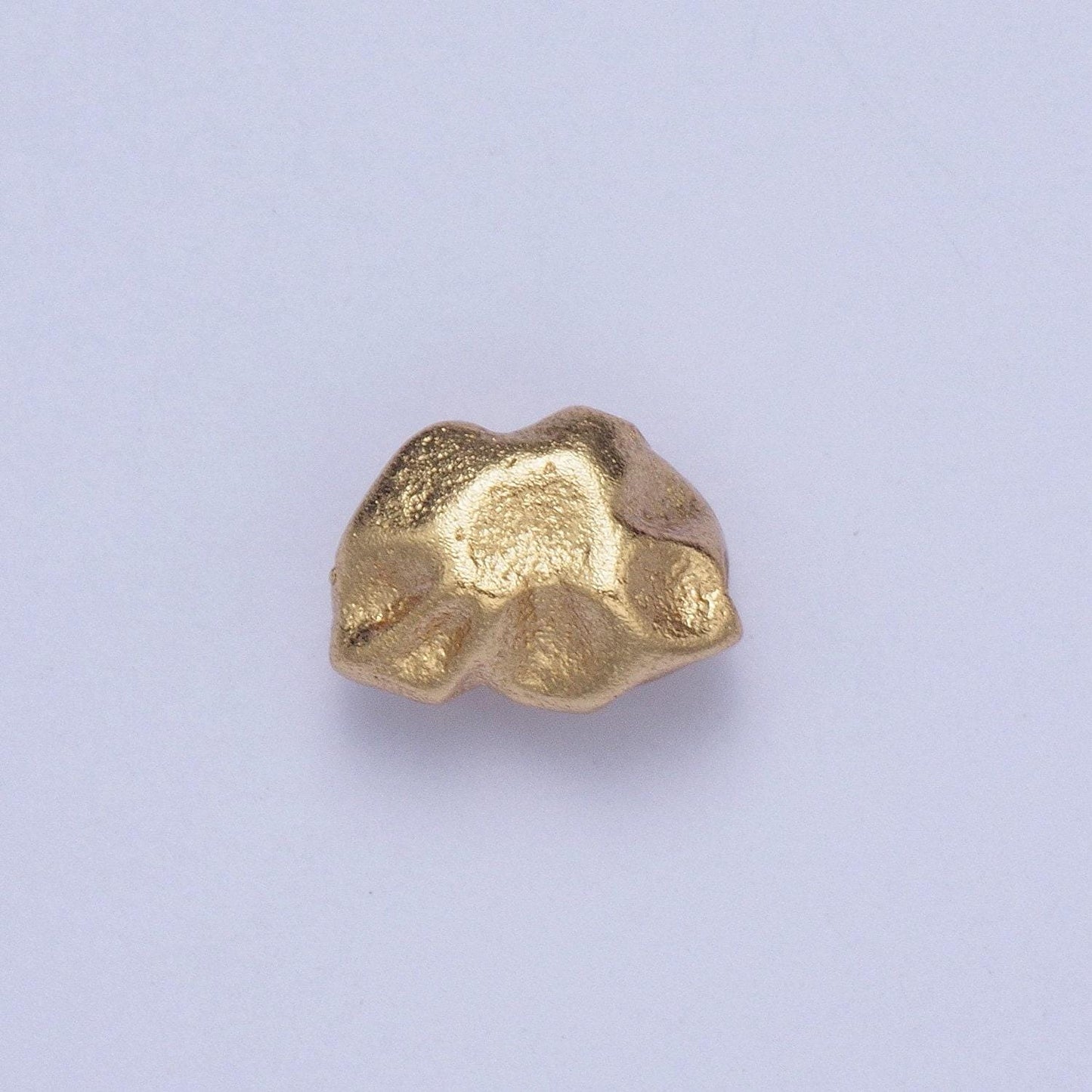 Tiny gold abstract geometric dented stones bead spacer, gold filled geometric space rocks bead spacer for diy jewelry making
