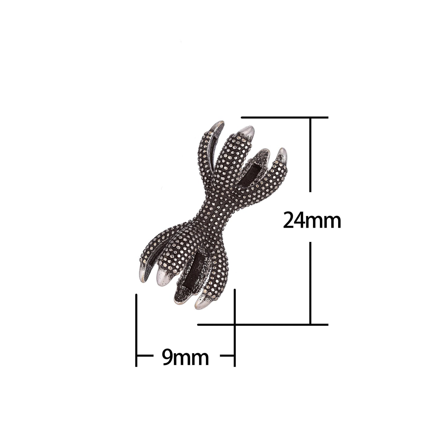 1x 7 mm opening double dragon claws bead gold, white gold and rose gold spacer bead charm for men women jewelry making supplies b-24