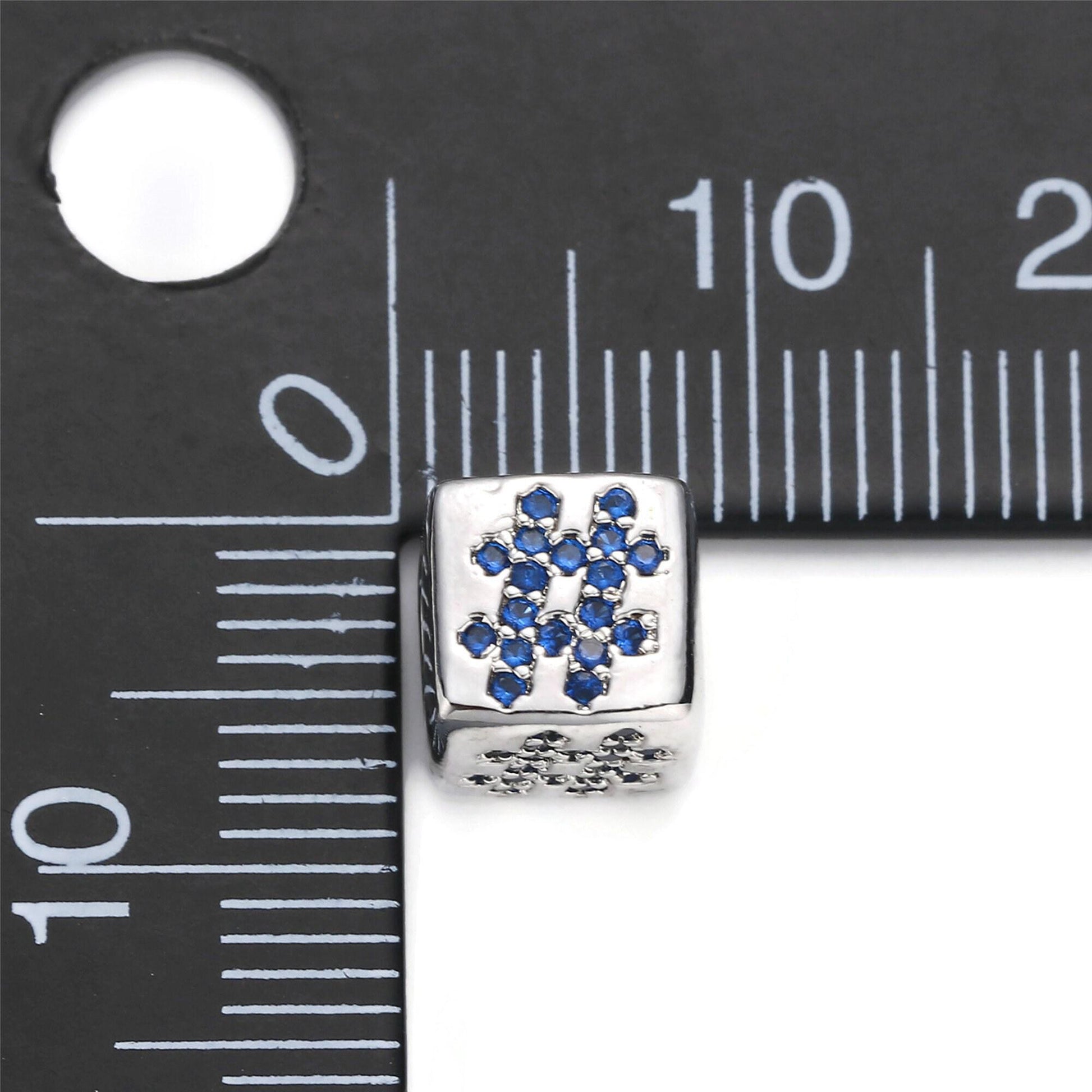 1pc 9x9mm cz white gold beads, hashtag # beads, heart beads, check mark beads, star block charm for making bracelet necklace supply