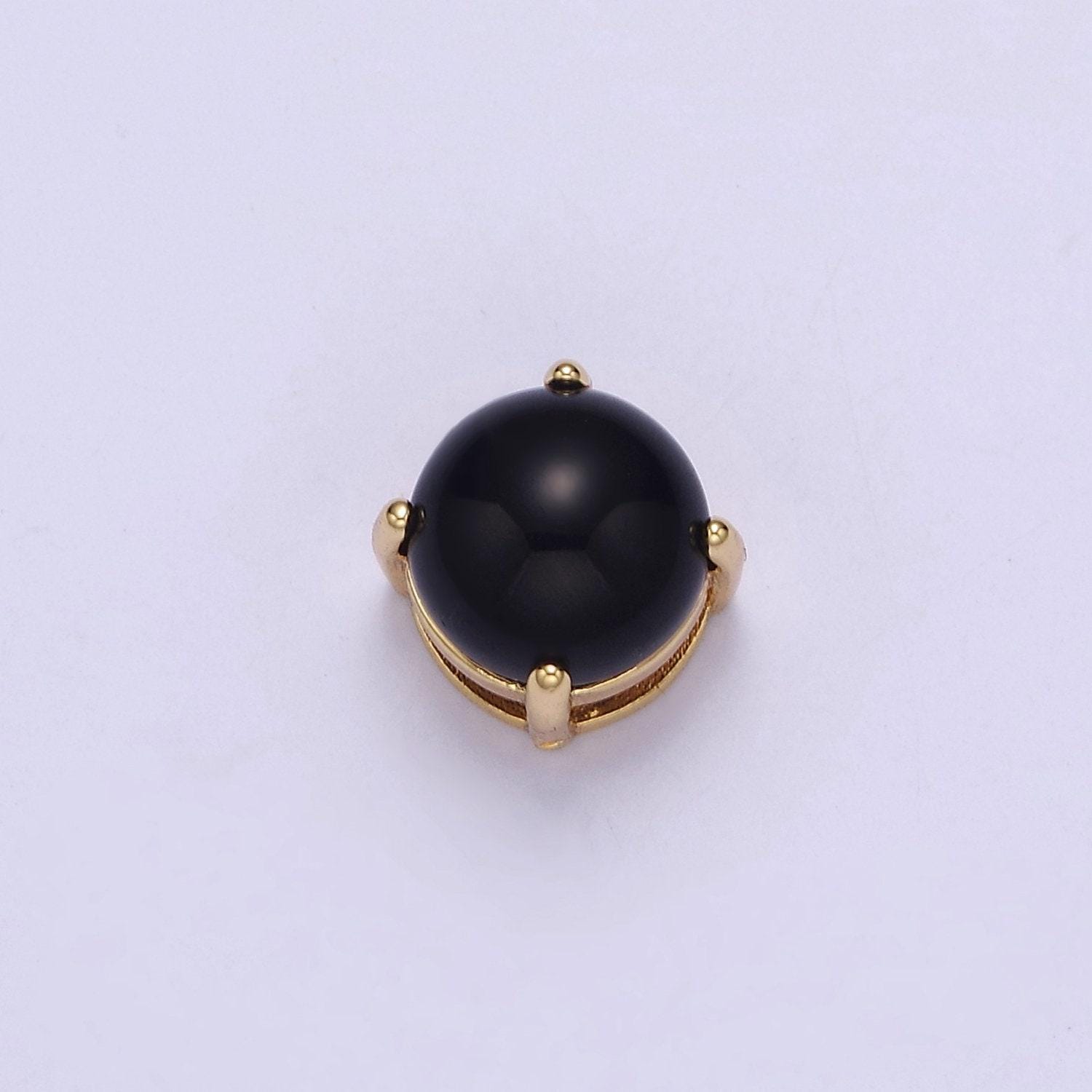 Black round ball bead for bracelet necklace spacer b-227