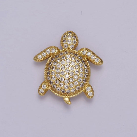 Cubic gold turtle bracelet bead spacer tortoise beads, gold cz beads mini turtle bead b-225