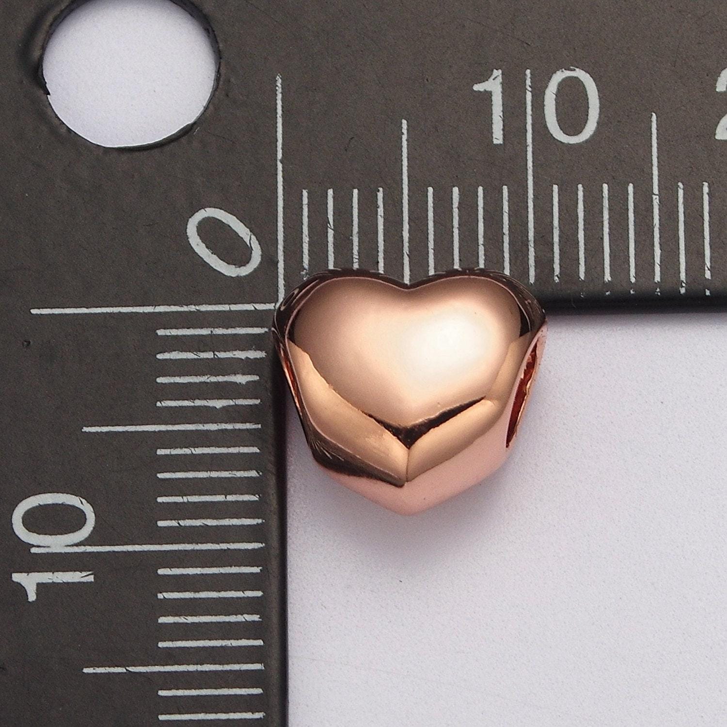 Rose gold / silver / black heart spacer beads, heart shape spacer charms big hole bead high quality beads b-182 b-183 b-184