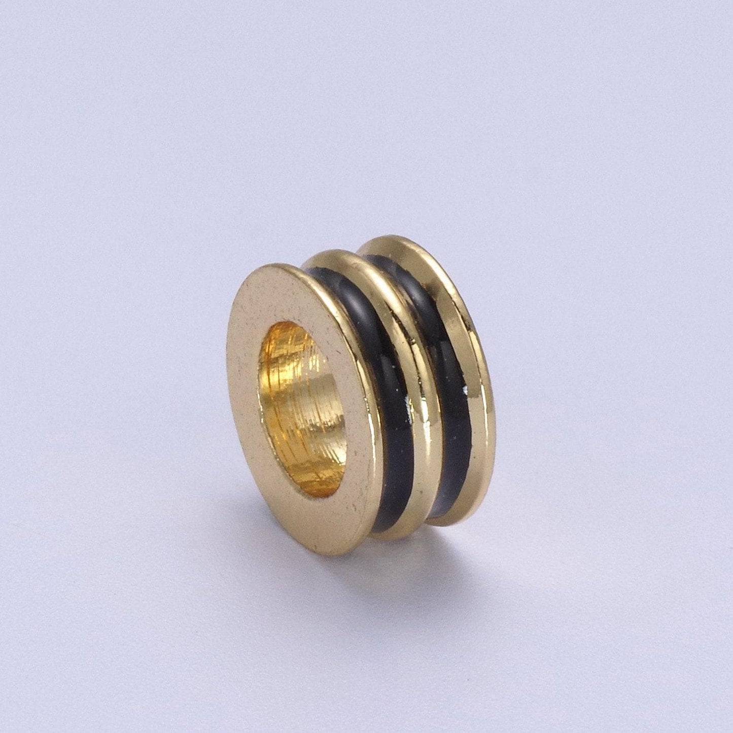 Enamel gold rondelle spacer beads, big hole spacer beads, rondelle spacer bead for bracelet necklace supply b-130 / b-132 / b-135