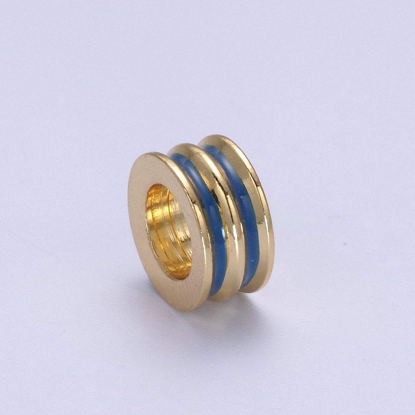 Enamel gold rondelle spacer beads, big hole spacer beads, rondelle spacer bead for bracelet necklace supply b-130 / b-132 / b-135
