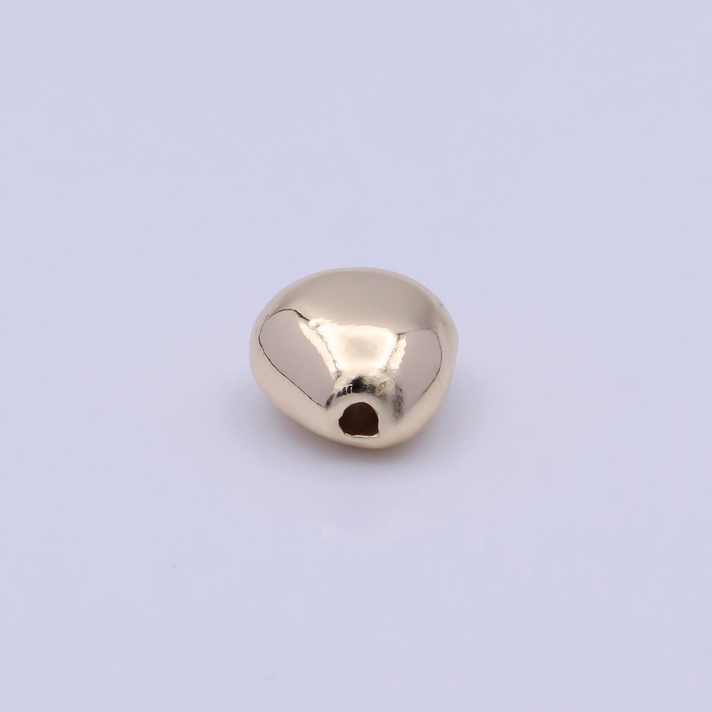 Tiny abstract teardrop shaped 9.5mm x 8.7mm bead spacer, 14k gold plated oblong abstract bead spacer for diy jewelry making | b-121