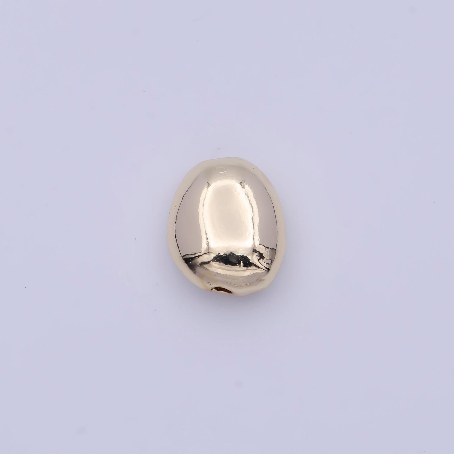 Tiny abstract oval 11.4mm x 9.7mm bead spacer, 14k gold plated oblong abstract bead spacer for diy jewelry making | b-120