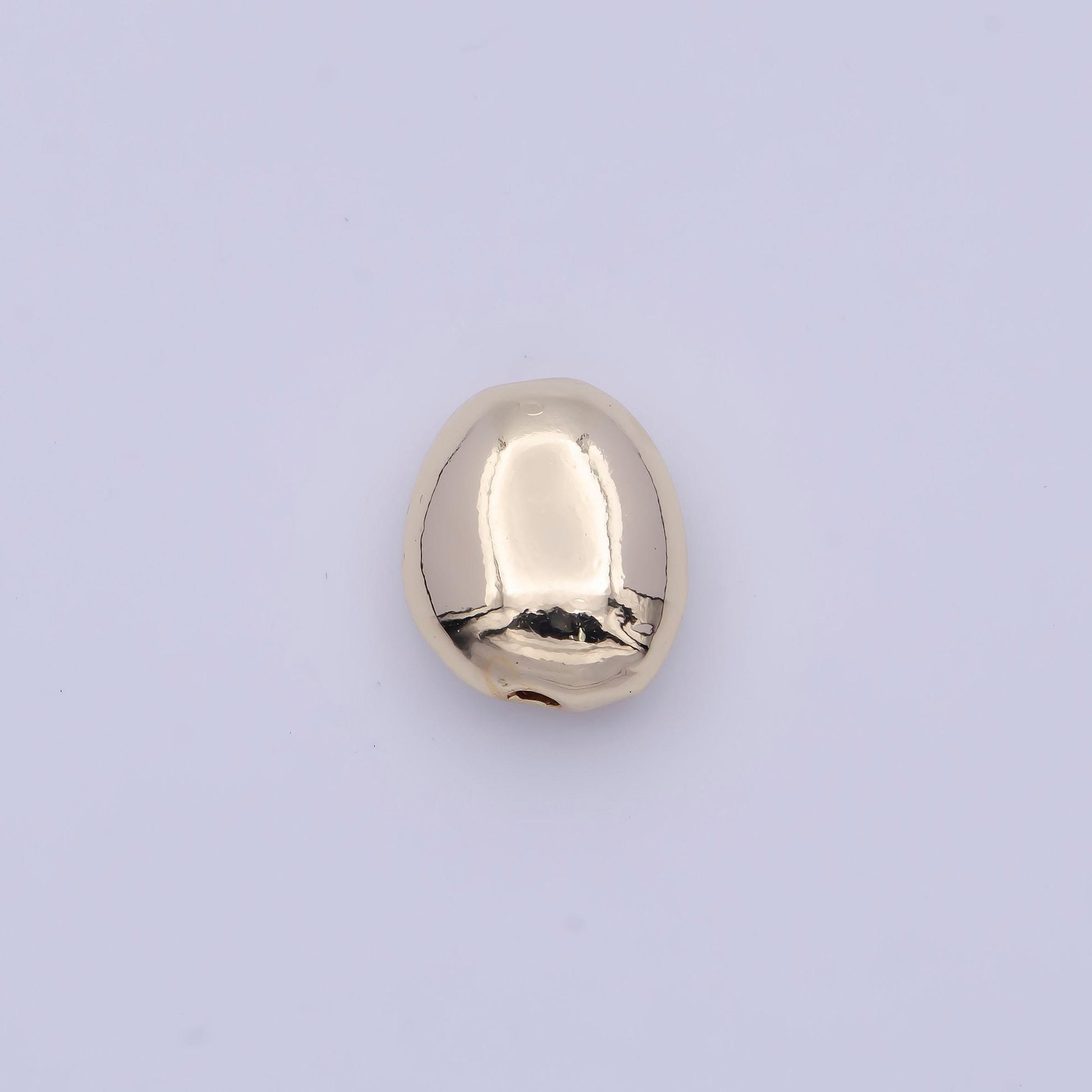 Tiny abstract oval 11.4mm x 9.7mm bead spacer, 14k gold plated oblong abstract bead spacer for diy jewelry making | b-120