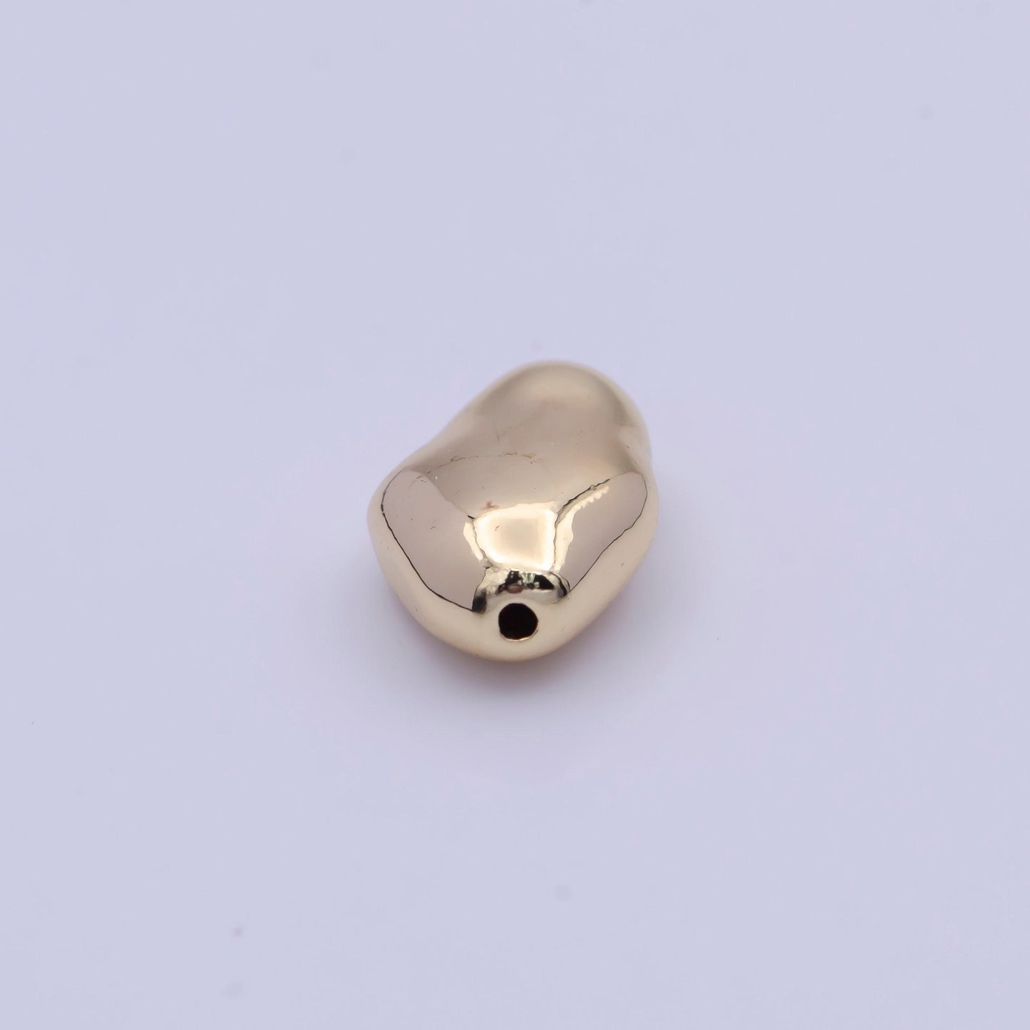 Tiny abstract potato shaped geometric 11.7mm x 8.2mm bead spacer, 14k gold plated abstract bead spacer for diy jewelry making | b-119