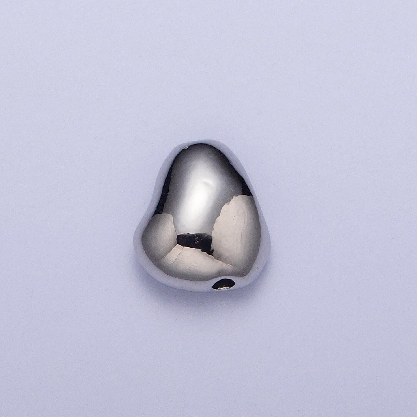 Tiny abstract rock shaped 9.7mm x 8.6mm bead spacer, gold silver plated little stone bead spacer for diy jewelry making | b-110, b-112