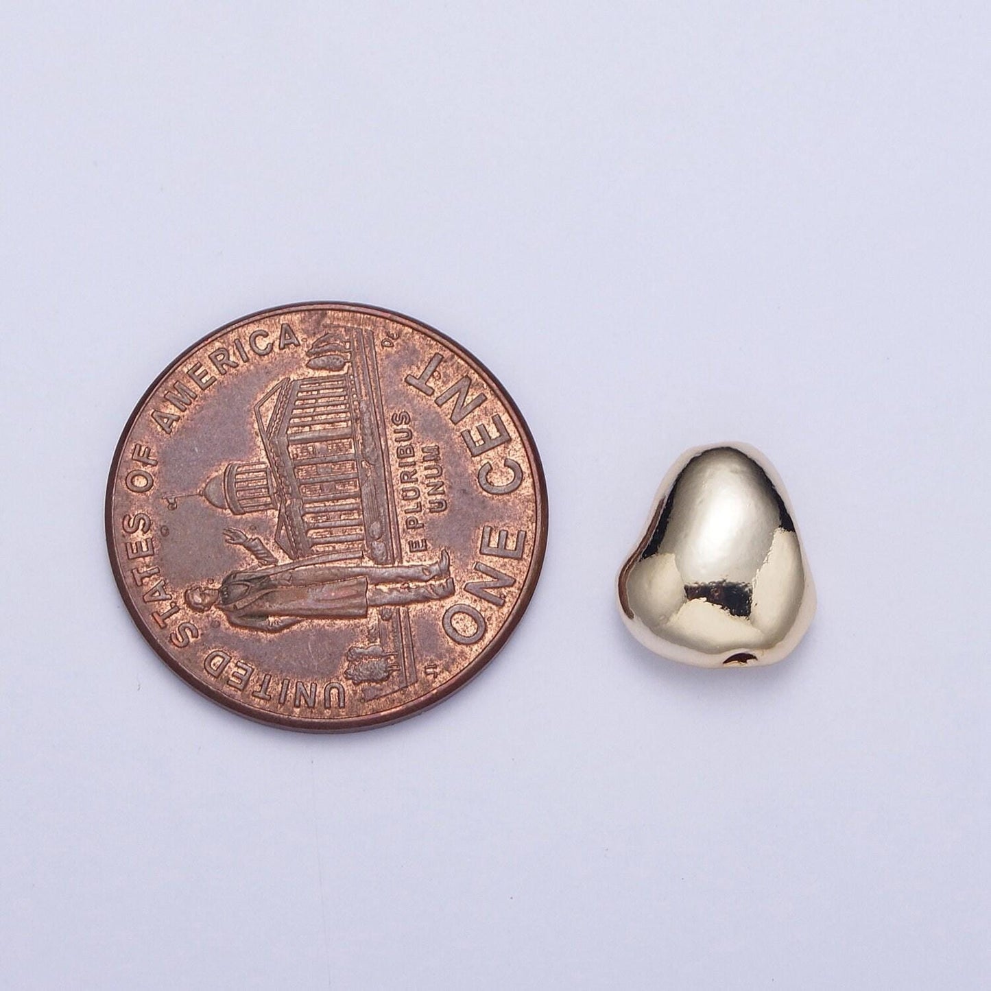 Tiny abstract rock shaped 9.7mm x 8.6mm bead spacer, gold silver plated little stone bead spacer for diy jewelry making | b-110, b-112