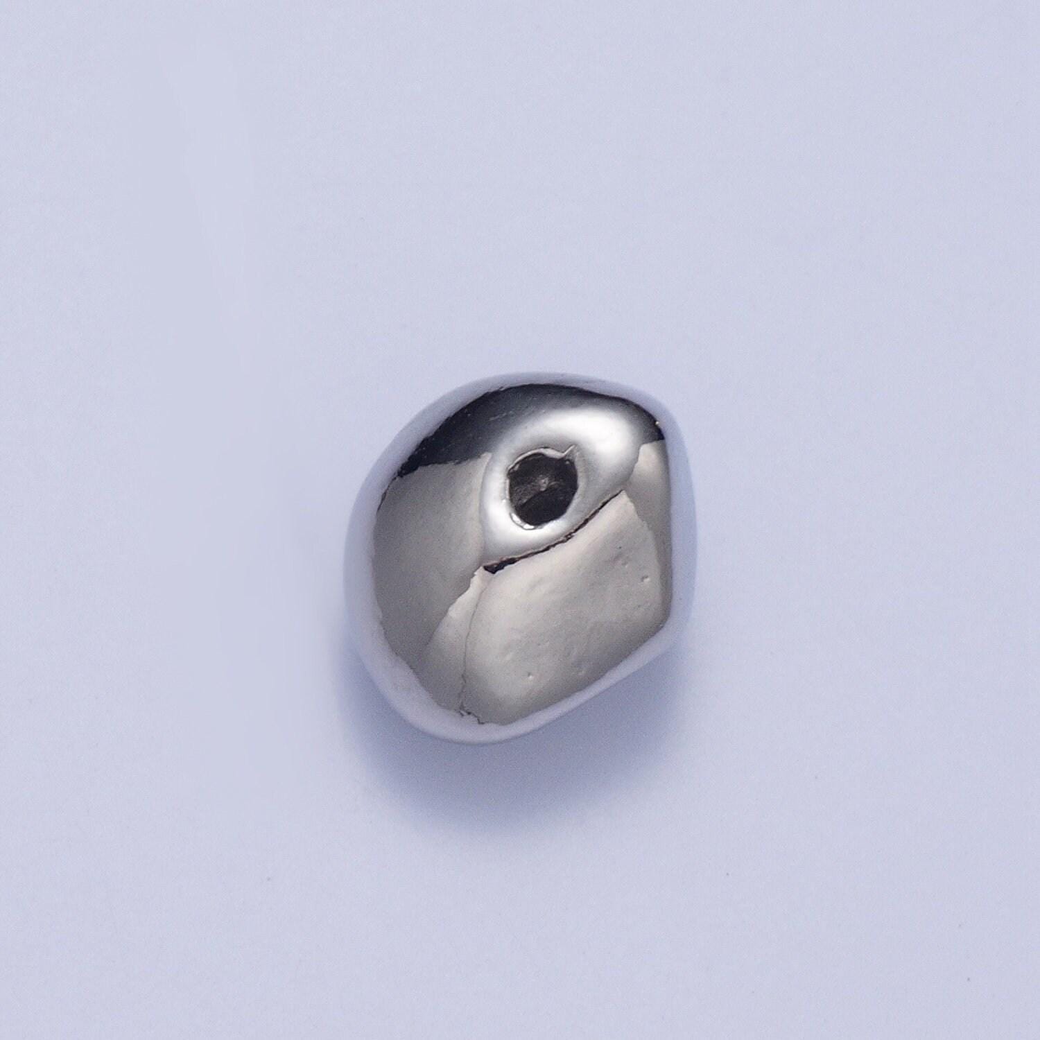 20pcs/bag tiny abstract dented 8.6mm bead spacer, gold silver plated abstract bead spacer for diy jewelry making | b-076, b-086