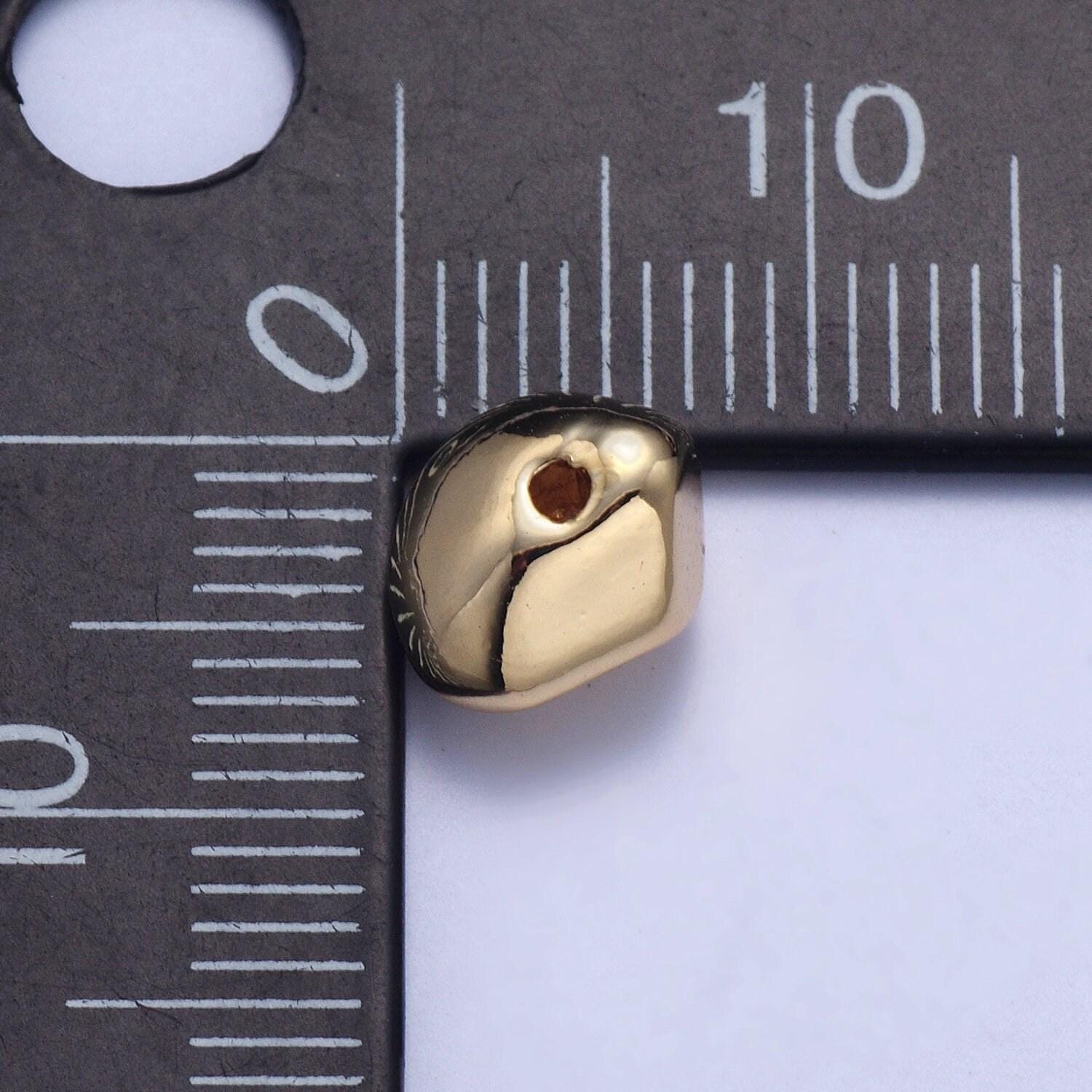 20pcs/bag tiny abstract dented 8.6mm bead spacer, gold silver plated abstract bead spacer for diy jewelry making | b-076, b-086