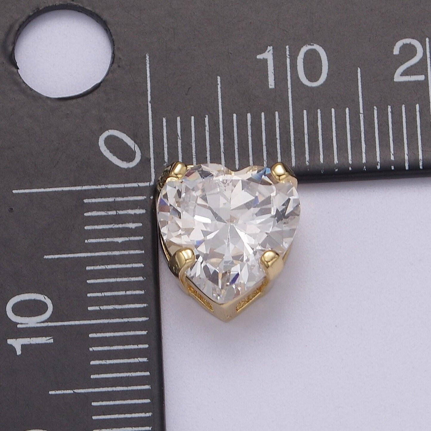 Dainty cz heart spacer bead, gold filled heart spacer beads pink white cz spacer beads, small heart spacers for bracelet necklace b-067