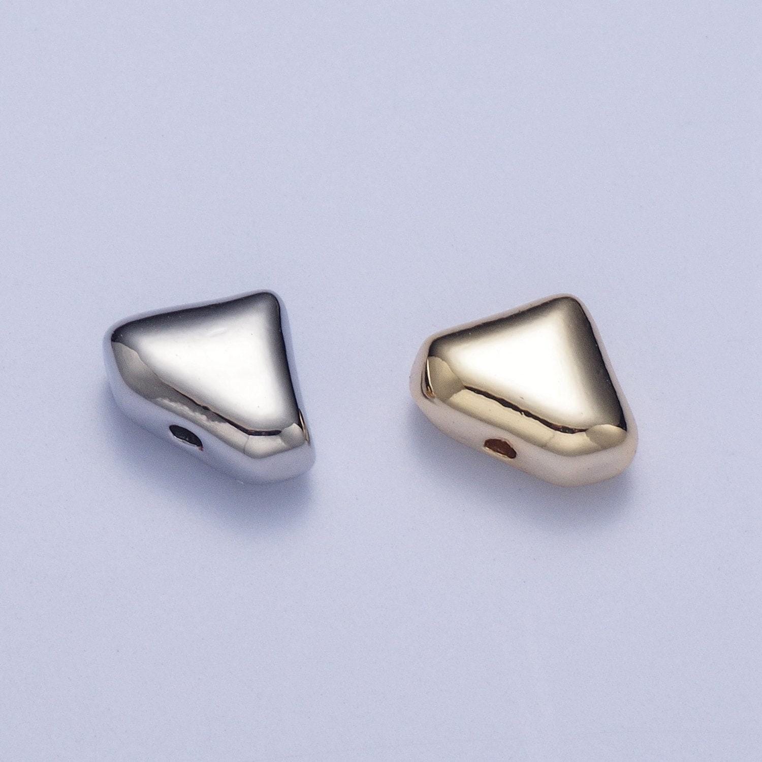 20pcs/bag tiny triangular 5.4mm bead spacer, gold silver plated cut sandwich intersection spacer for jewelry making | b-070, b-074