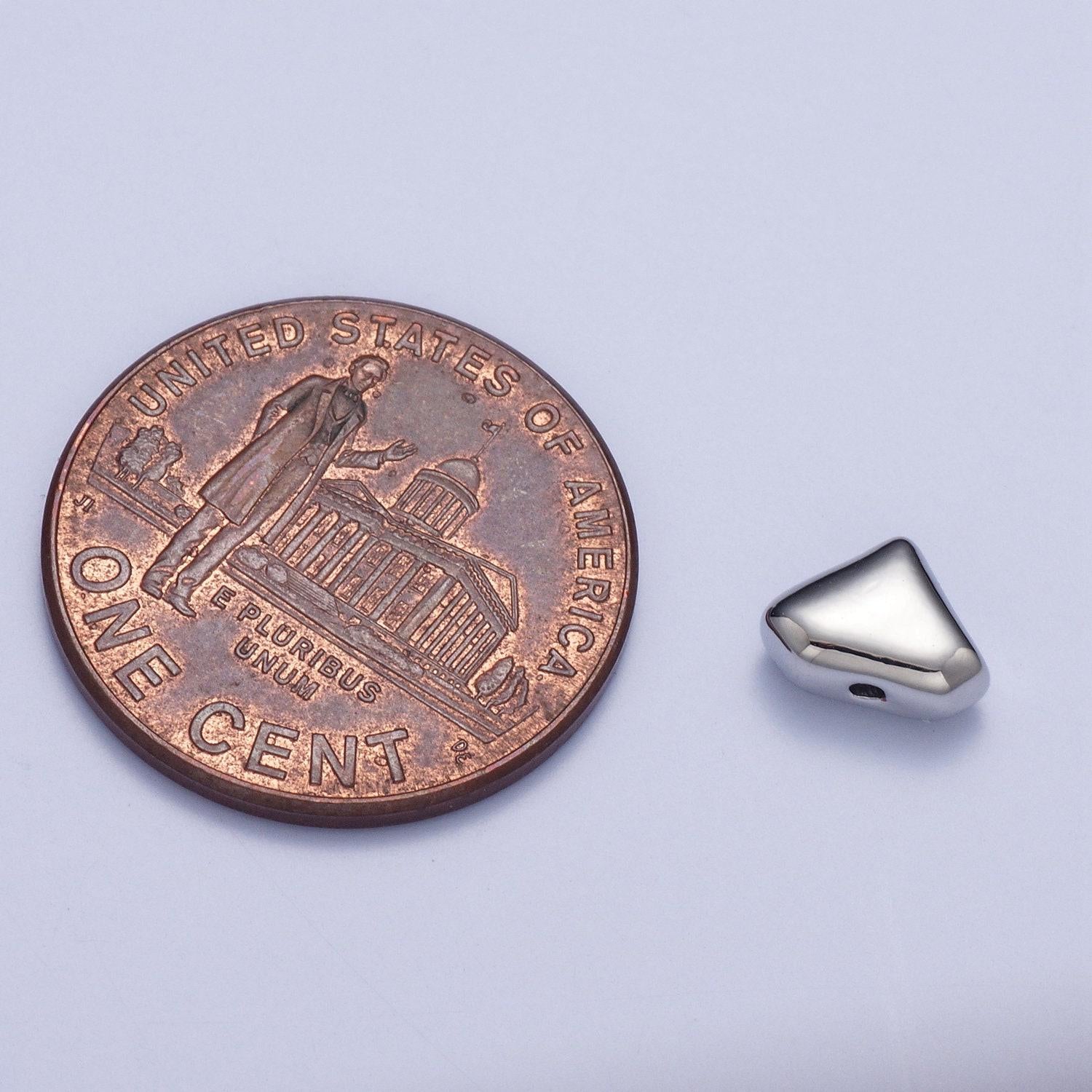 20pcs/bag tiny triangular 5.4mm bead spacer, gold silver plated cut sandwich intersection spacer for jewelry making | b-070, b-074
