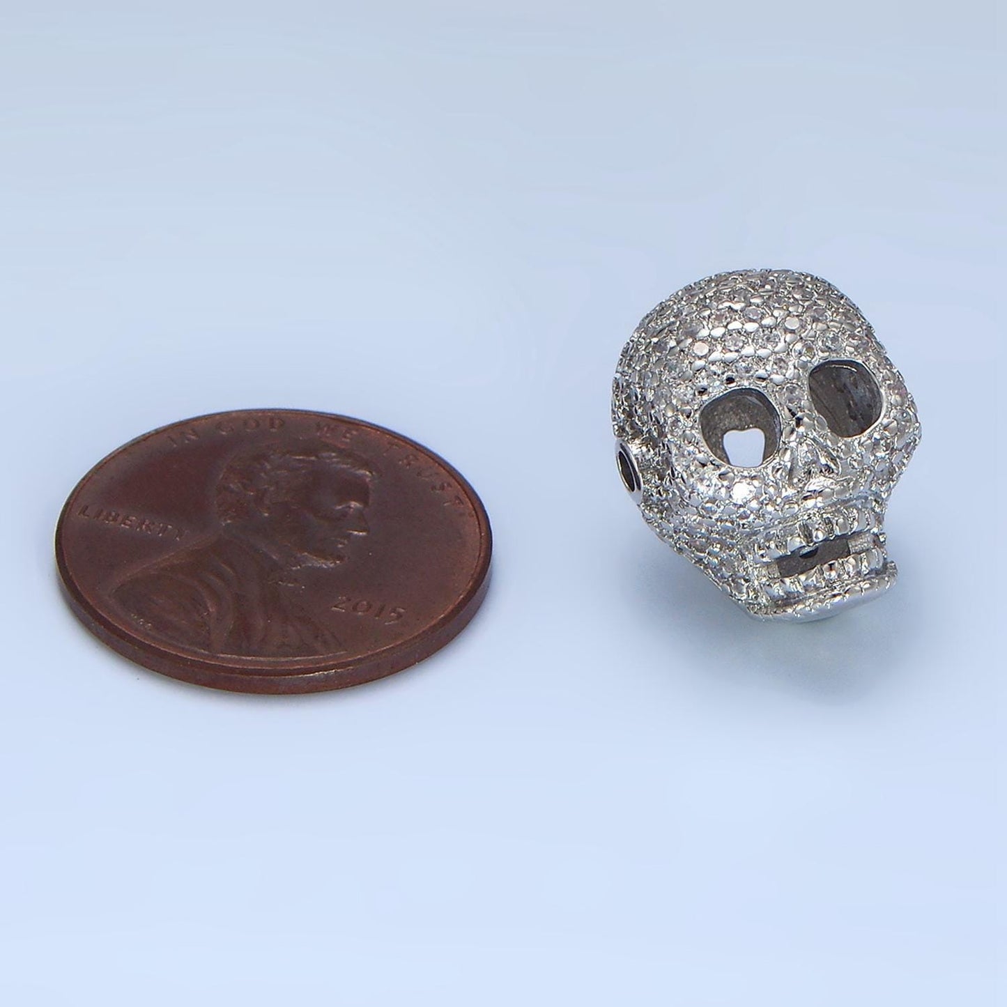 1pc cubic silver skull crown spacer bead, for diy jewelry making charms spacer beaded bracelet, bead size 17 x 13 mm b-062