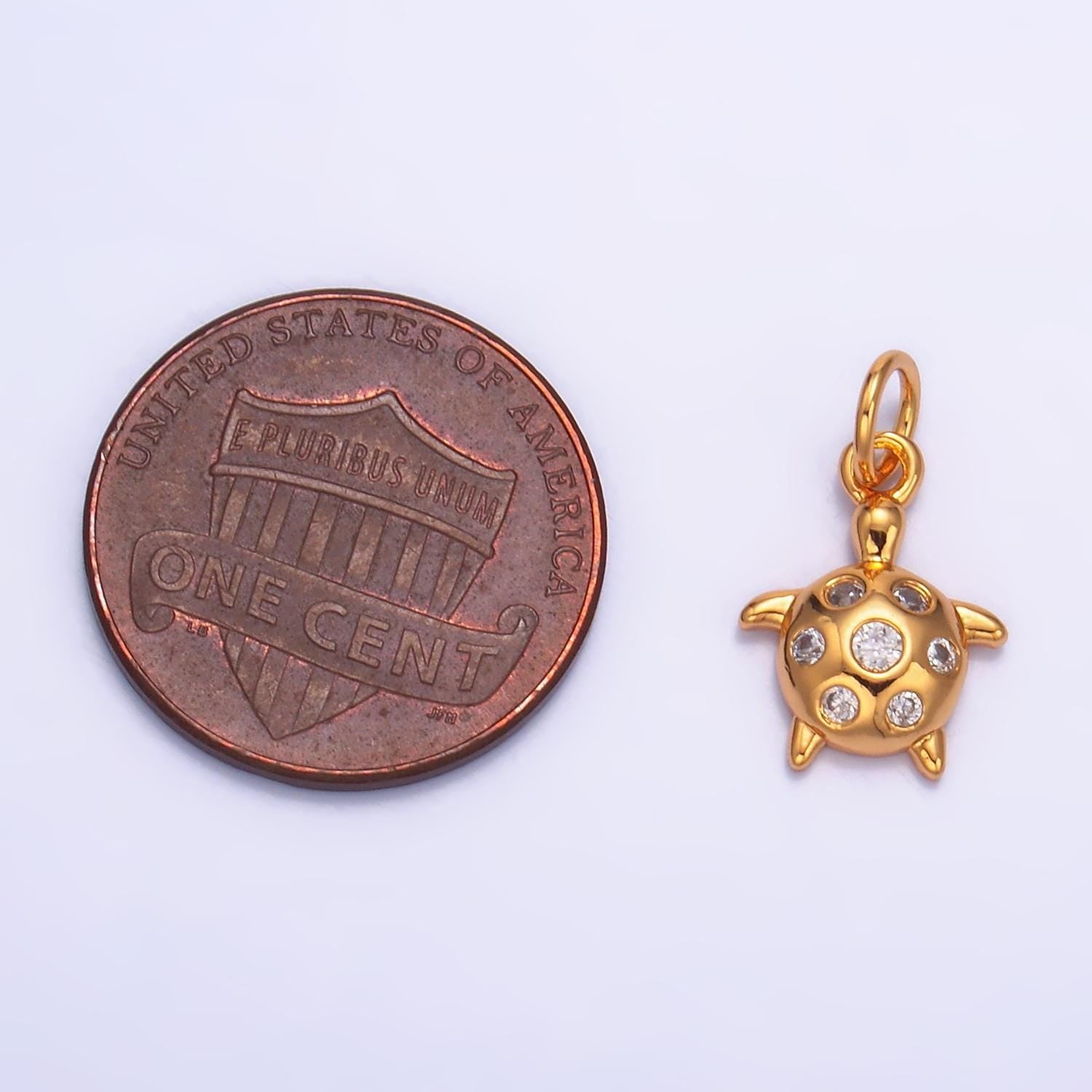 Tiny little gold small sea turtle charm mini tortoise animal charm beach cruise mermaid jewelry supplies w327